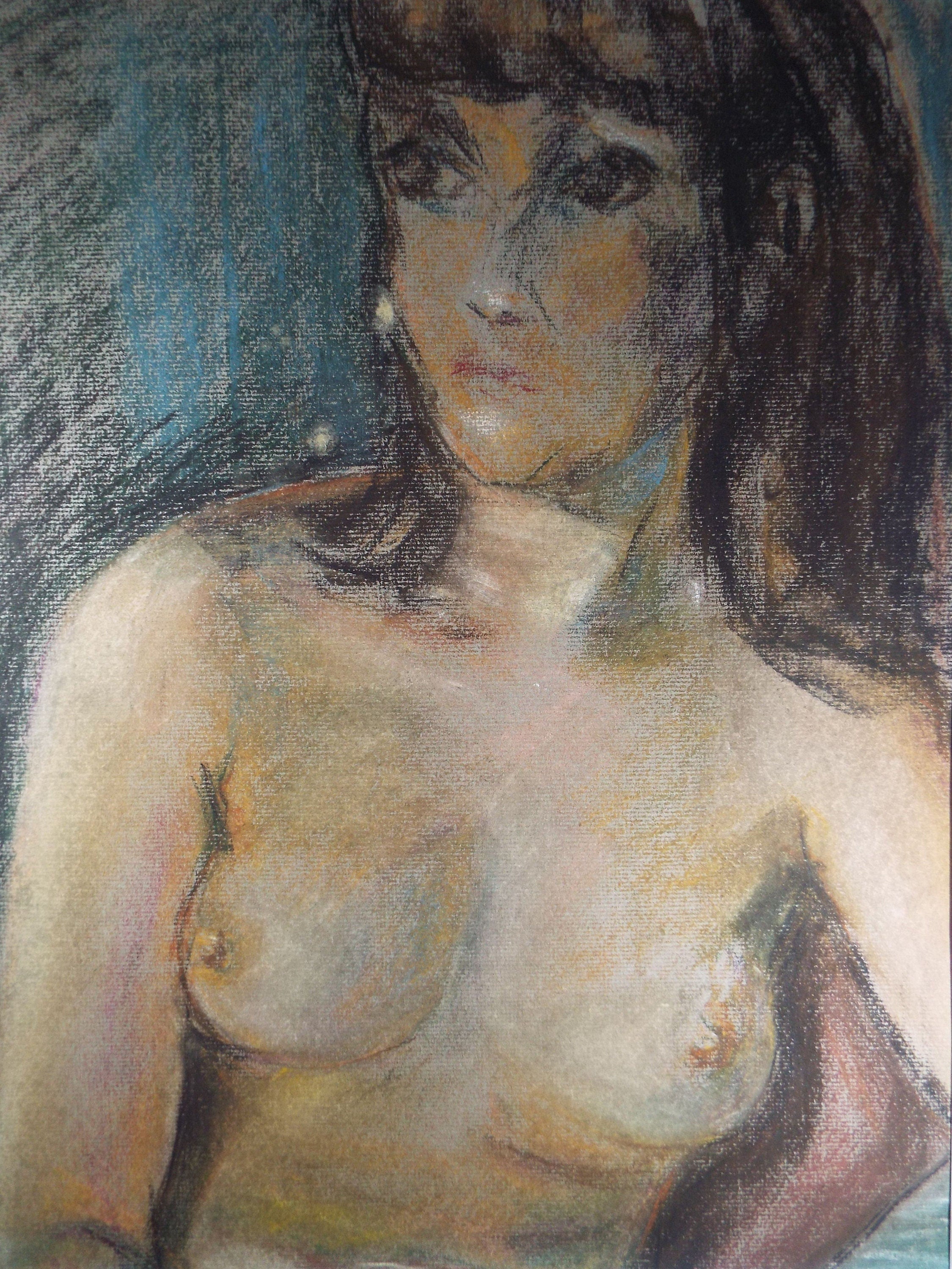 Original Pastel, 'Seated Female Nude', Paivio Westerlund Knighton, (active 1968-c1986)