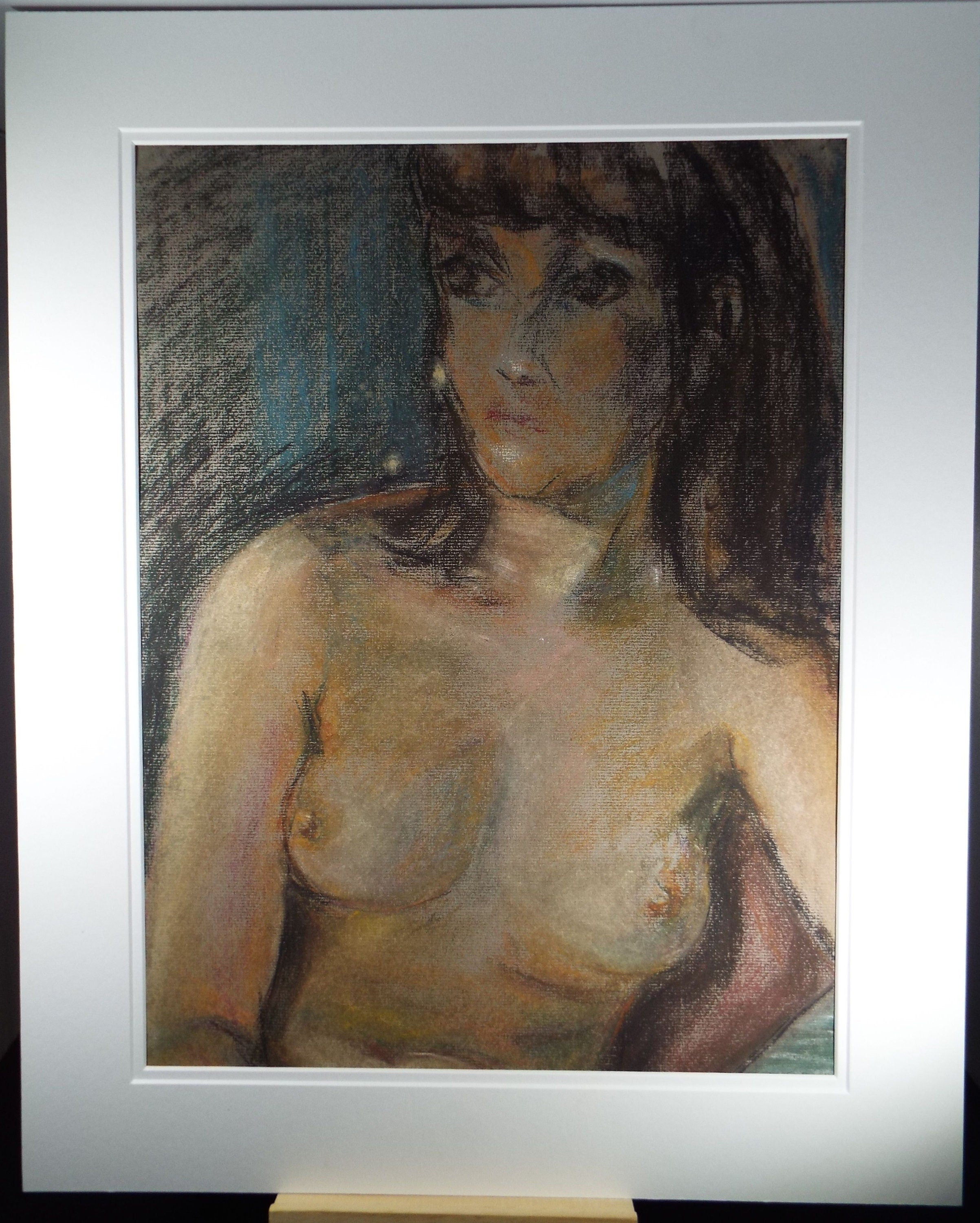 Original Pastel, 'Seated Female Nude', Paivio Westerlund Knighton, (active 1968-c1986)