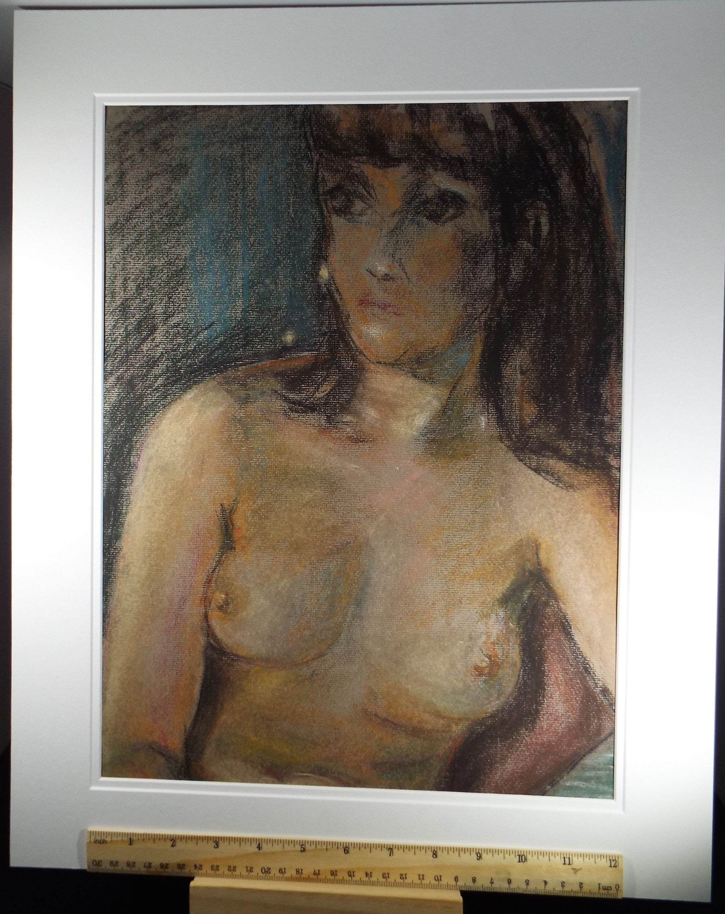 Original Pastel, 'Seated Female Nude', Paivio Westerlund Knighton, (active 1968-c1986)