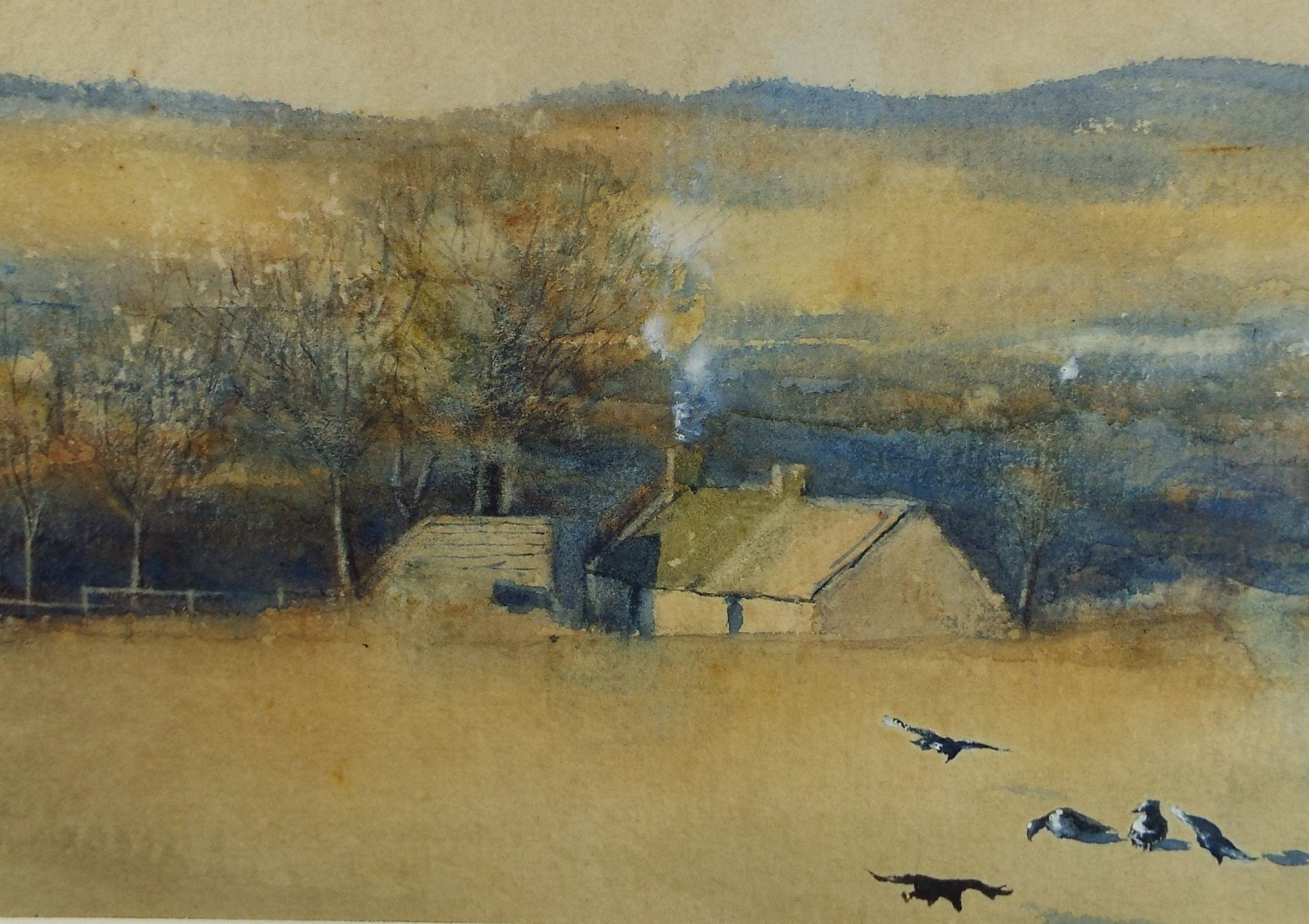 Original Watercolour, 'The Homestead', Early 20th Century, Artist Unknown