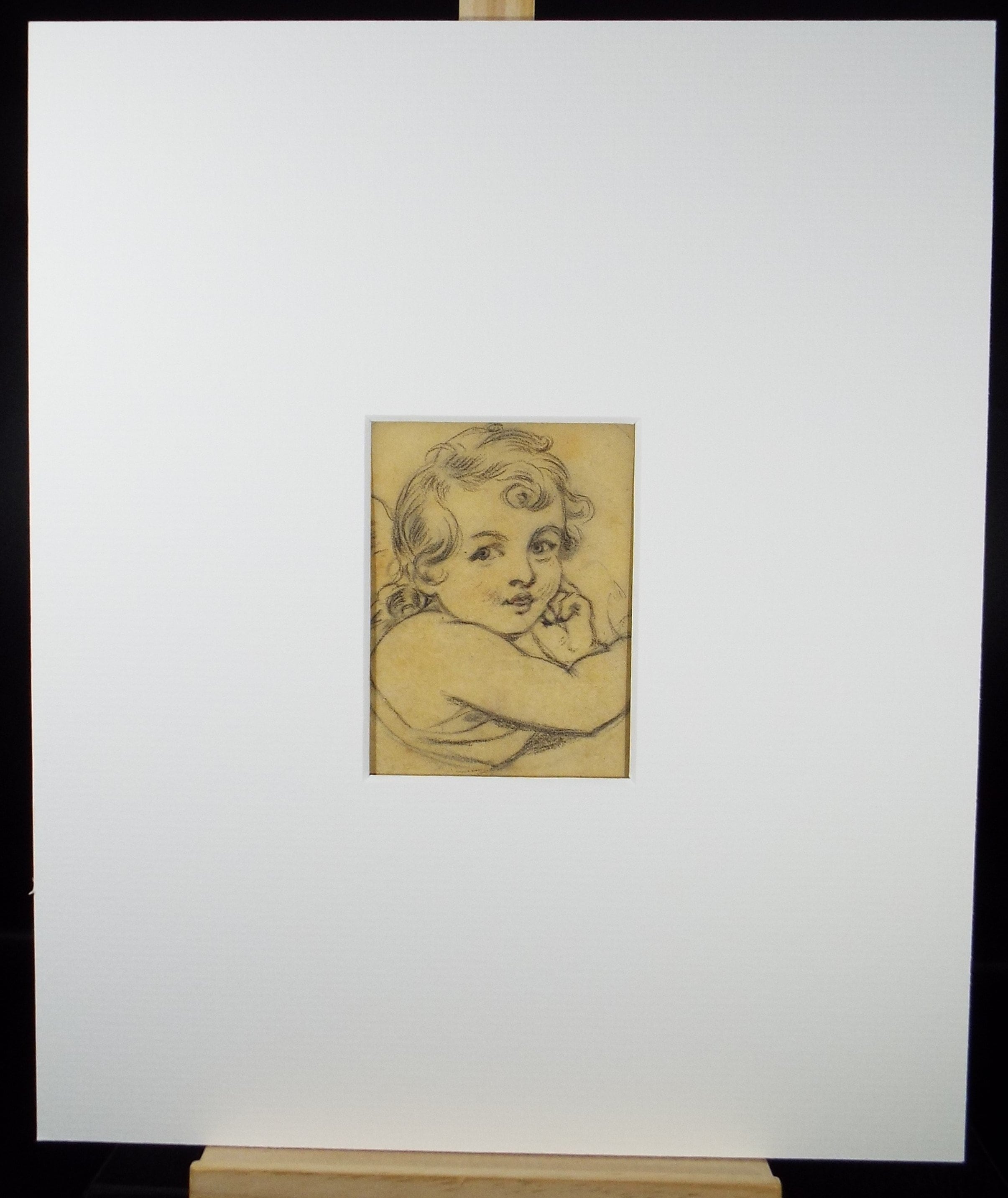 Original Pencil Drawing,'Portrait of a Child', John Wood (1801-1870)
