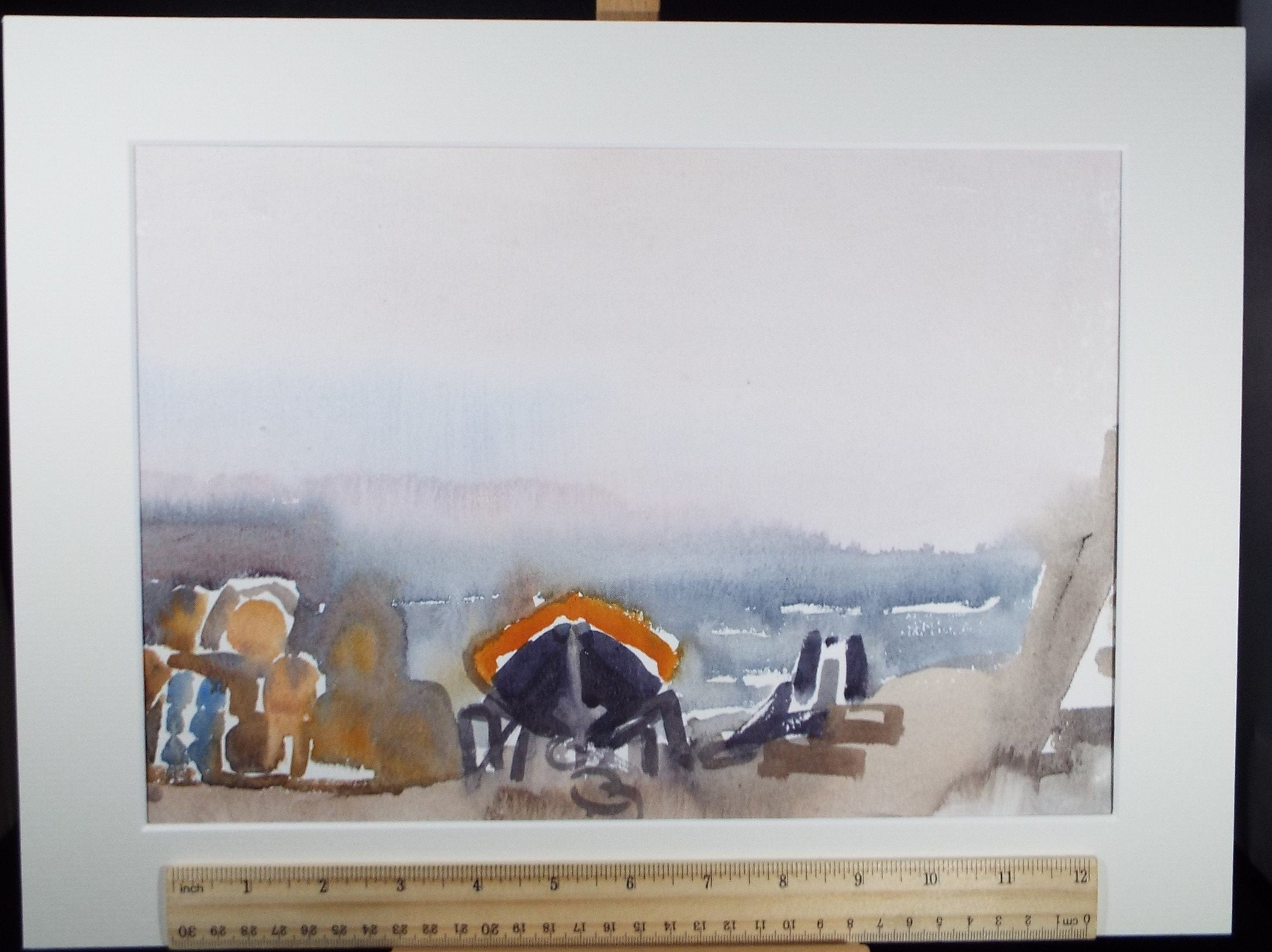 Original Watercolour, 'Boats on the hard ', Muriel Hayden Inwood, circa 1970's