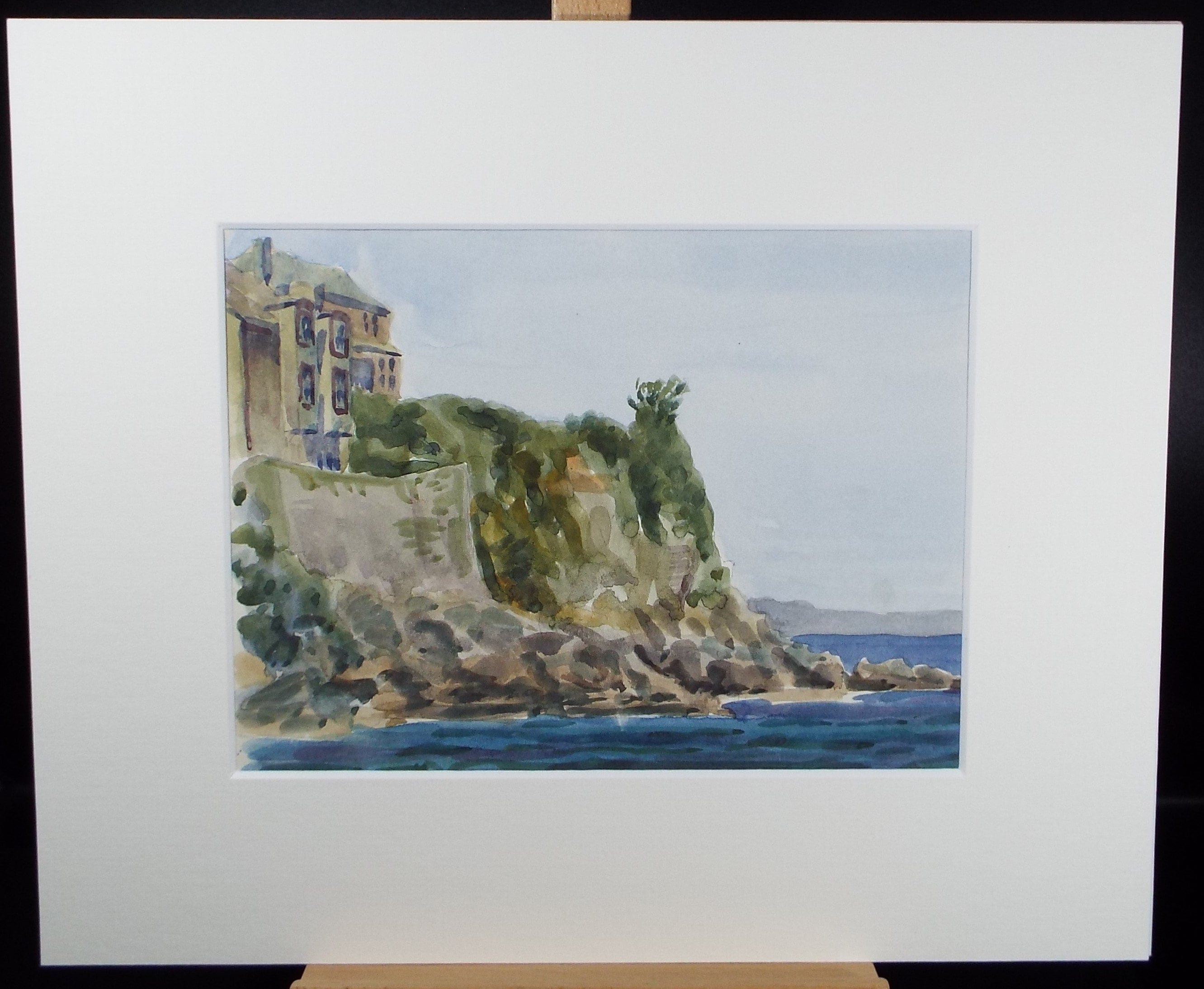 Original watercolour 'Coastal Cliffs', George Godfrey, Circa 1960's