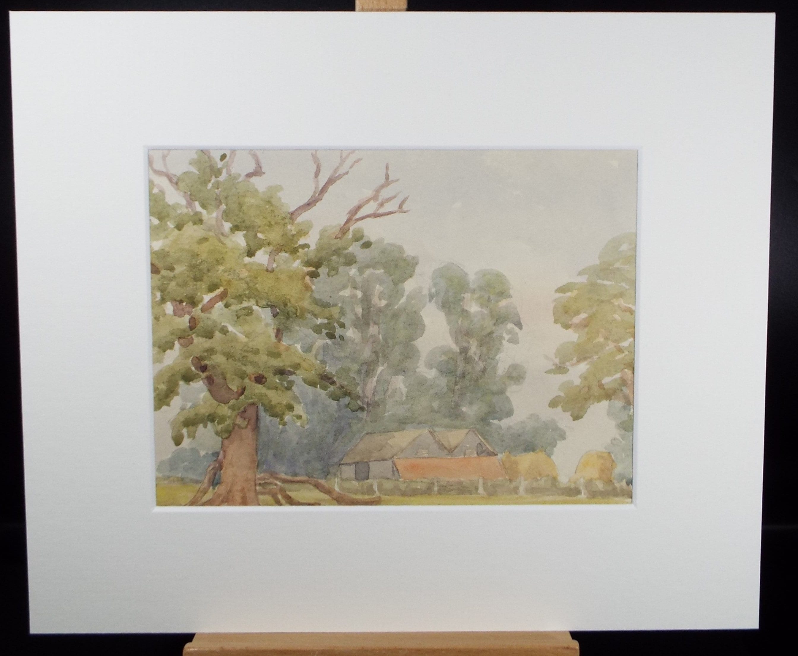 Original Watercolour, 'Farm Buildings', George Godfrey, circa 1960's