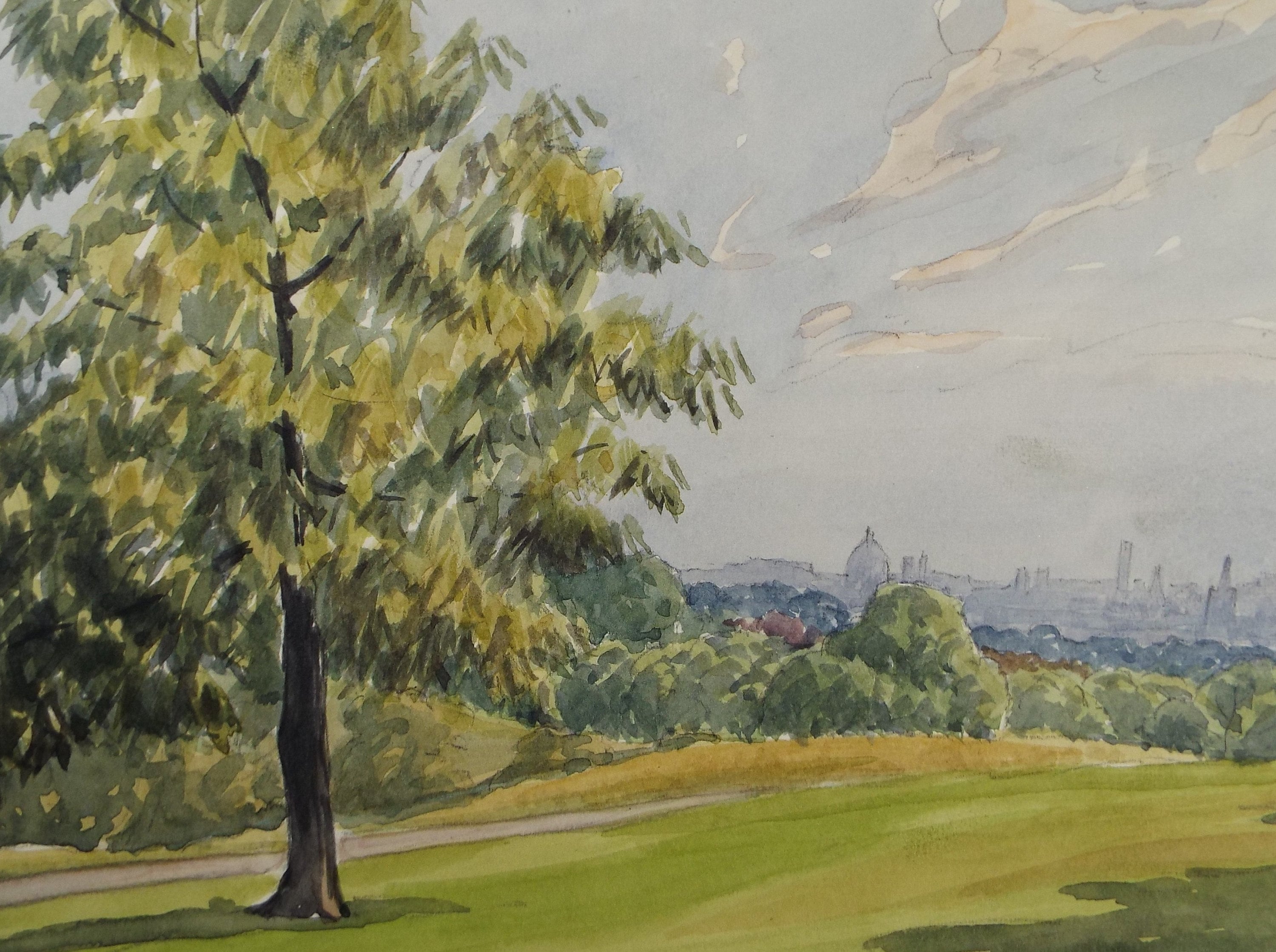Original Watercolour, 'View from the Heath', George Godfrey, Dated 1957
