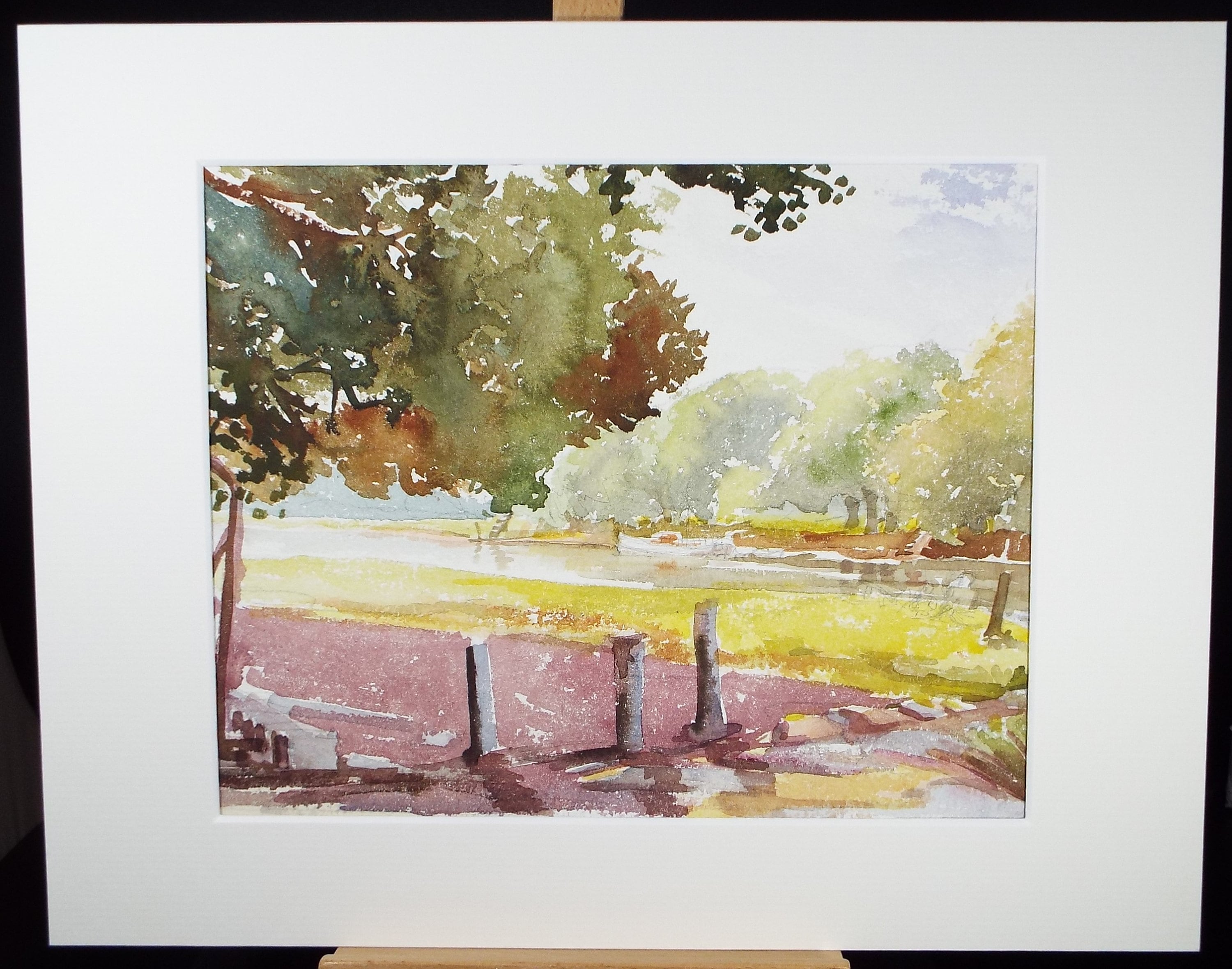 Original Watercolour, 'The River Bank', Michael A. Bussey 1920-2014, circa 1950's