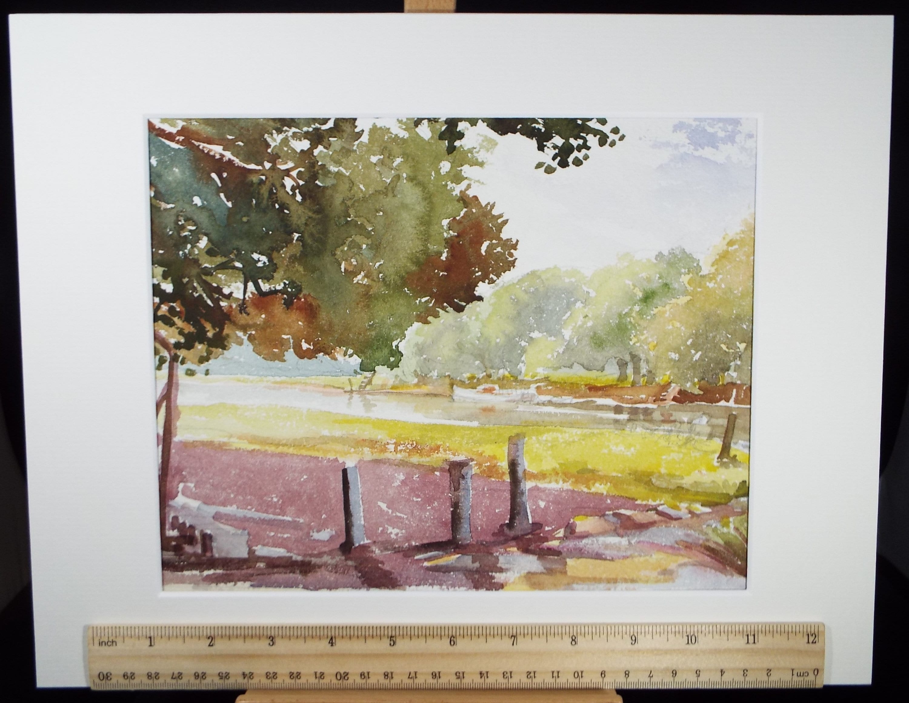 Original Watercolour, 'The River Bank', Michael A. Bussey 1920-2014, circa 1950's