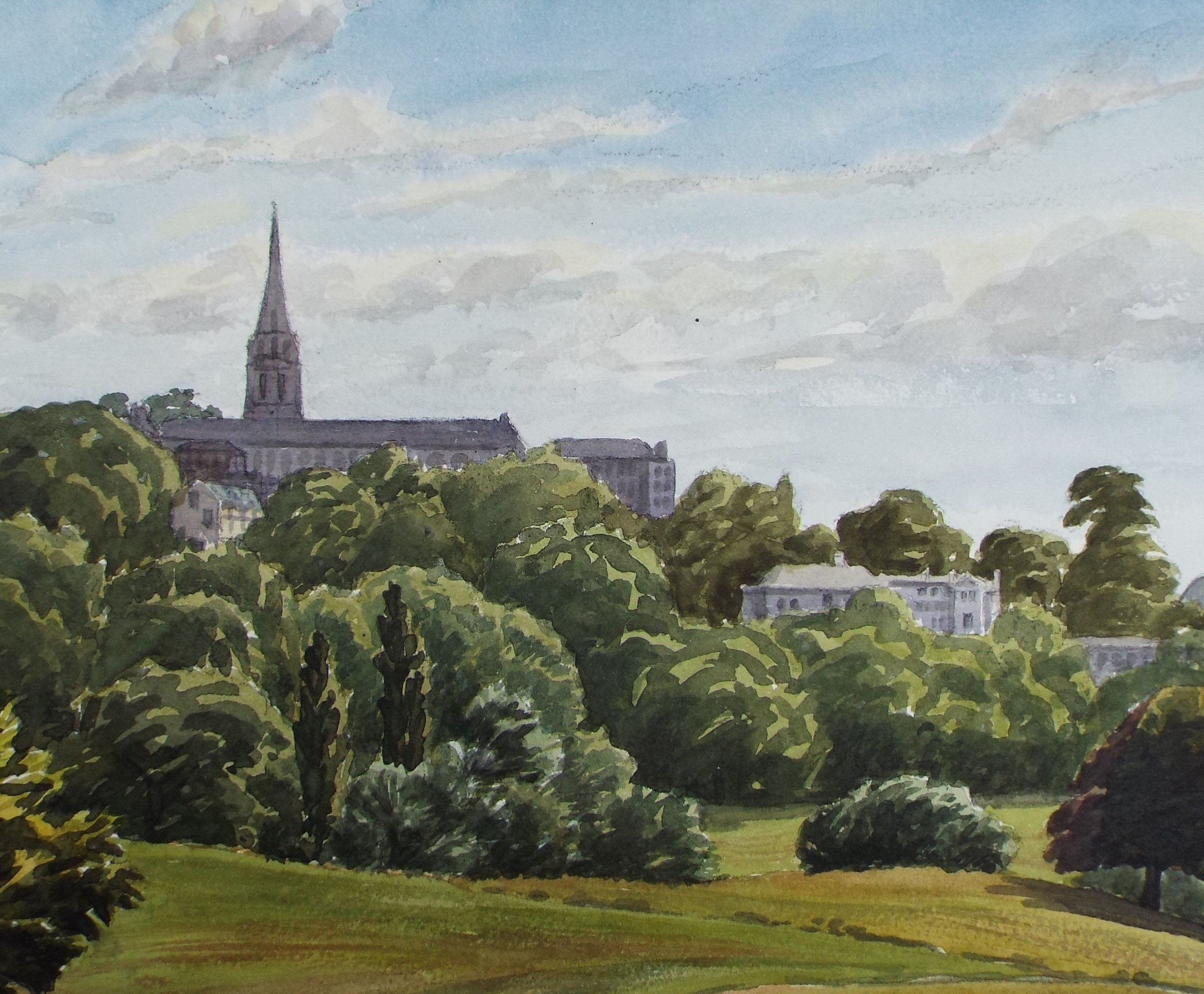 Original Watercolour, 'View from the Heath', George Godfrey, circa 1960's