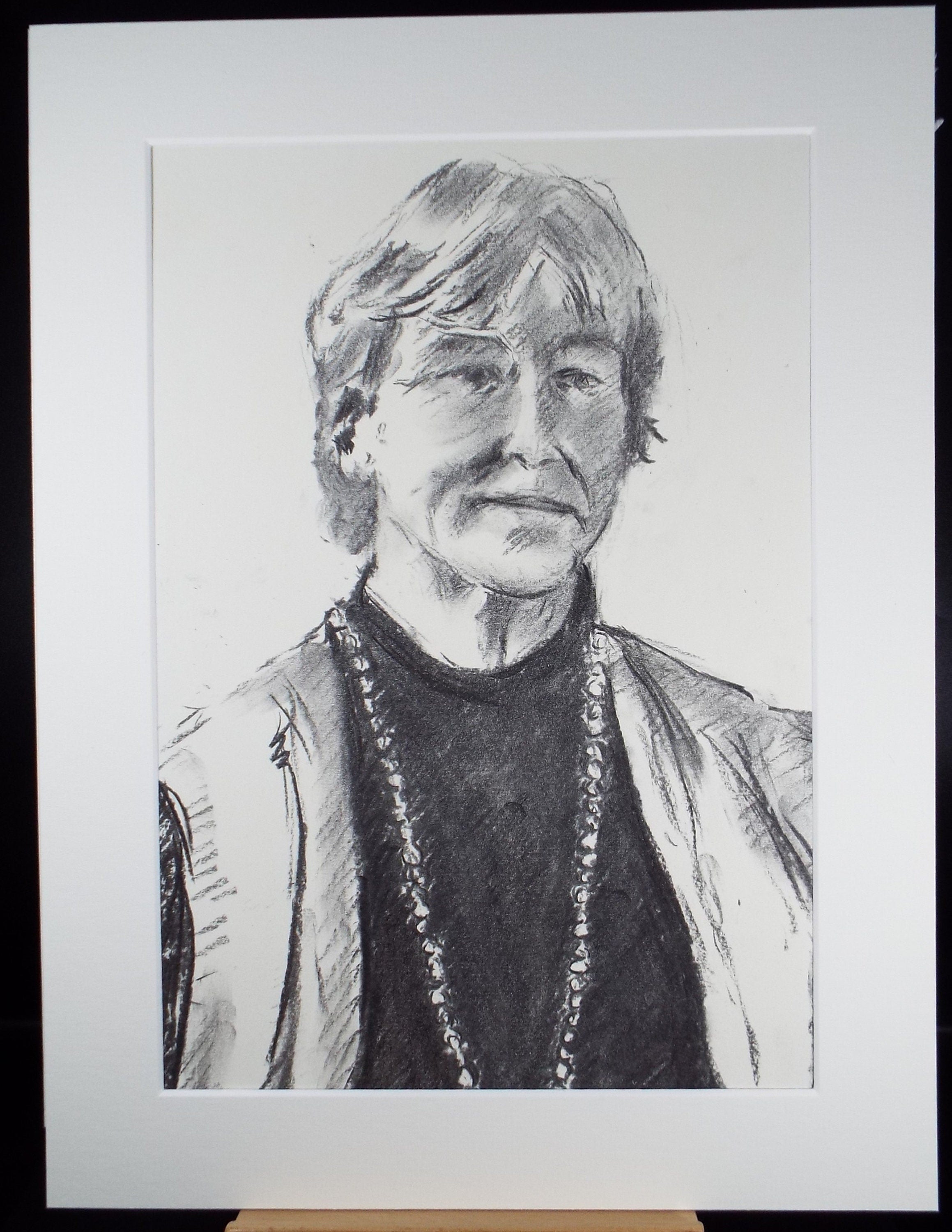 Original Conte Sketch,'Portrait of a Woman', Hugh Tasker, circa 1990's