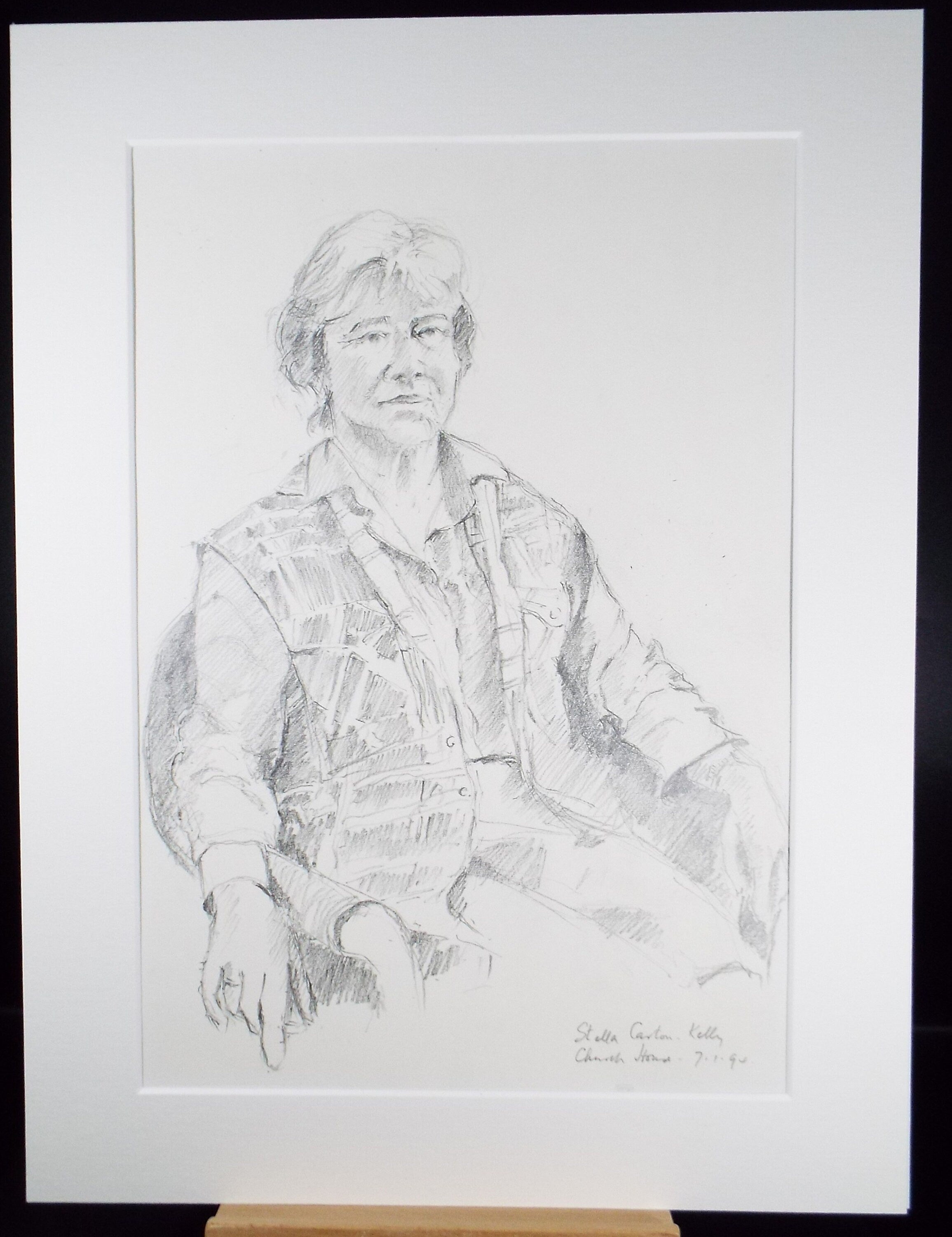 Original pencil Sketch,'Seated woman', Hugh Tasker, circa 1990's
