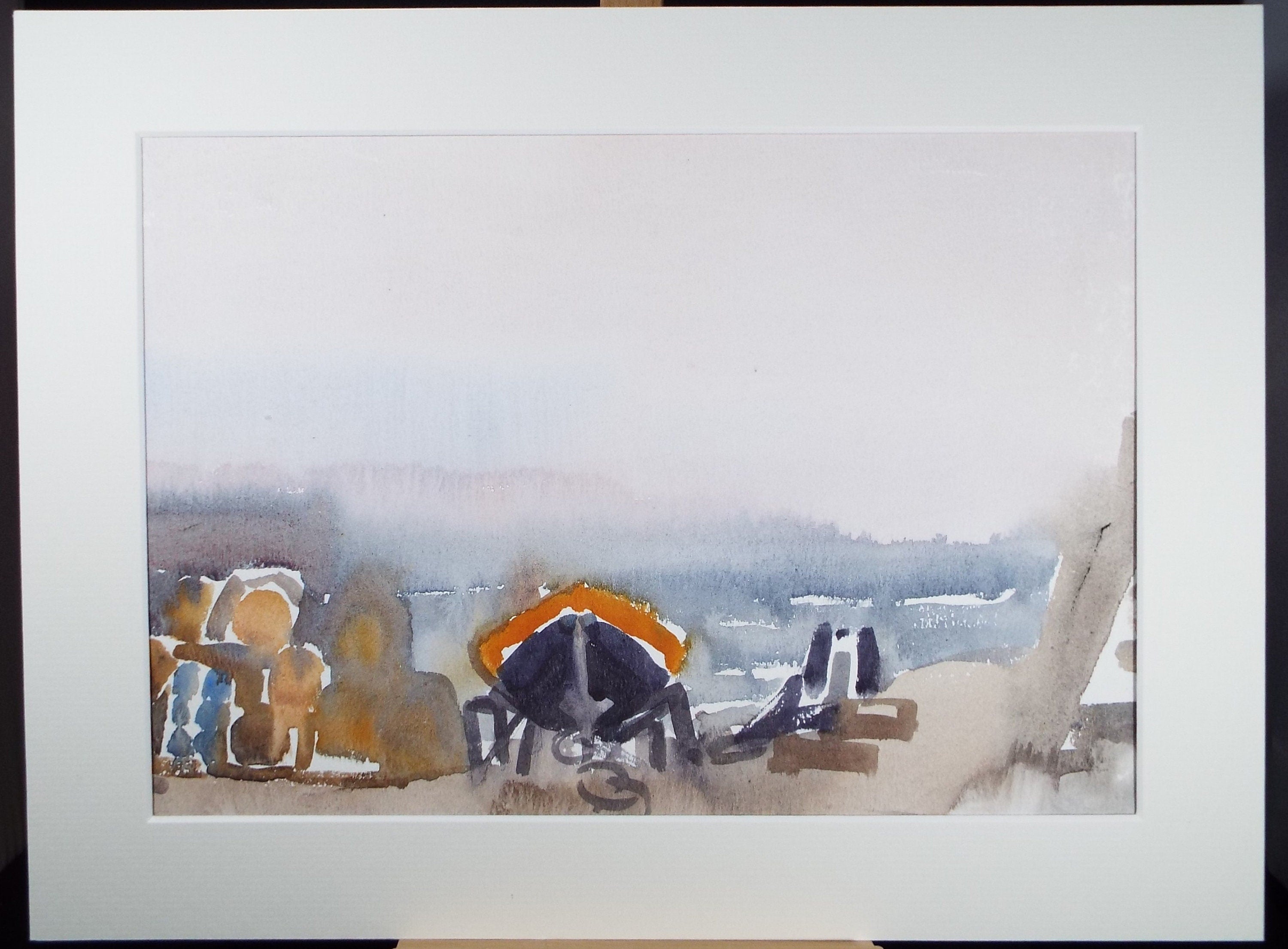 Original Watercolour, 'Boats on the hard ', Muriel Hayden Inwood, circa 1970's