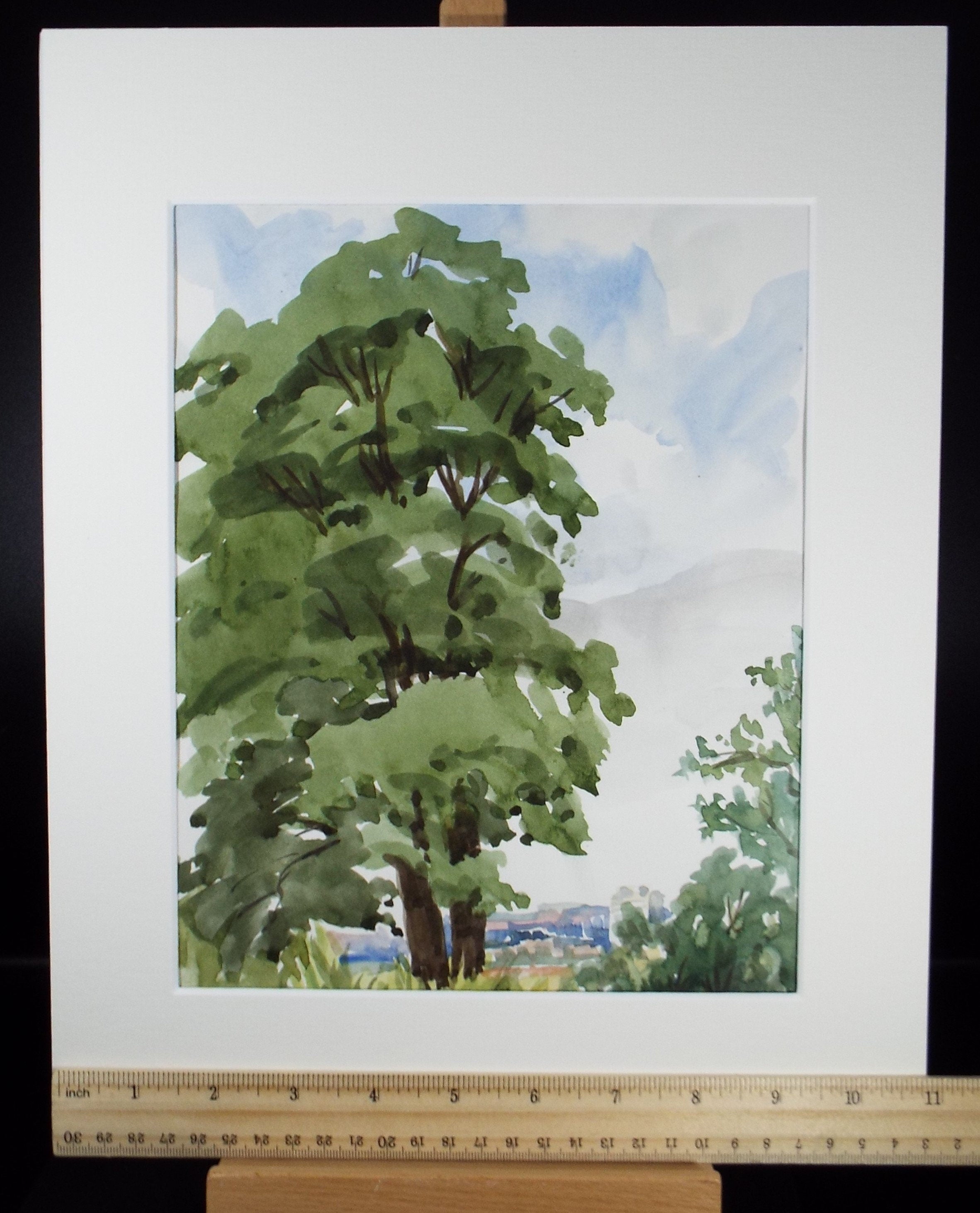 Original Watercolour, 'Kew - Tree Study', George Godfrey, circa 1970's