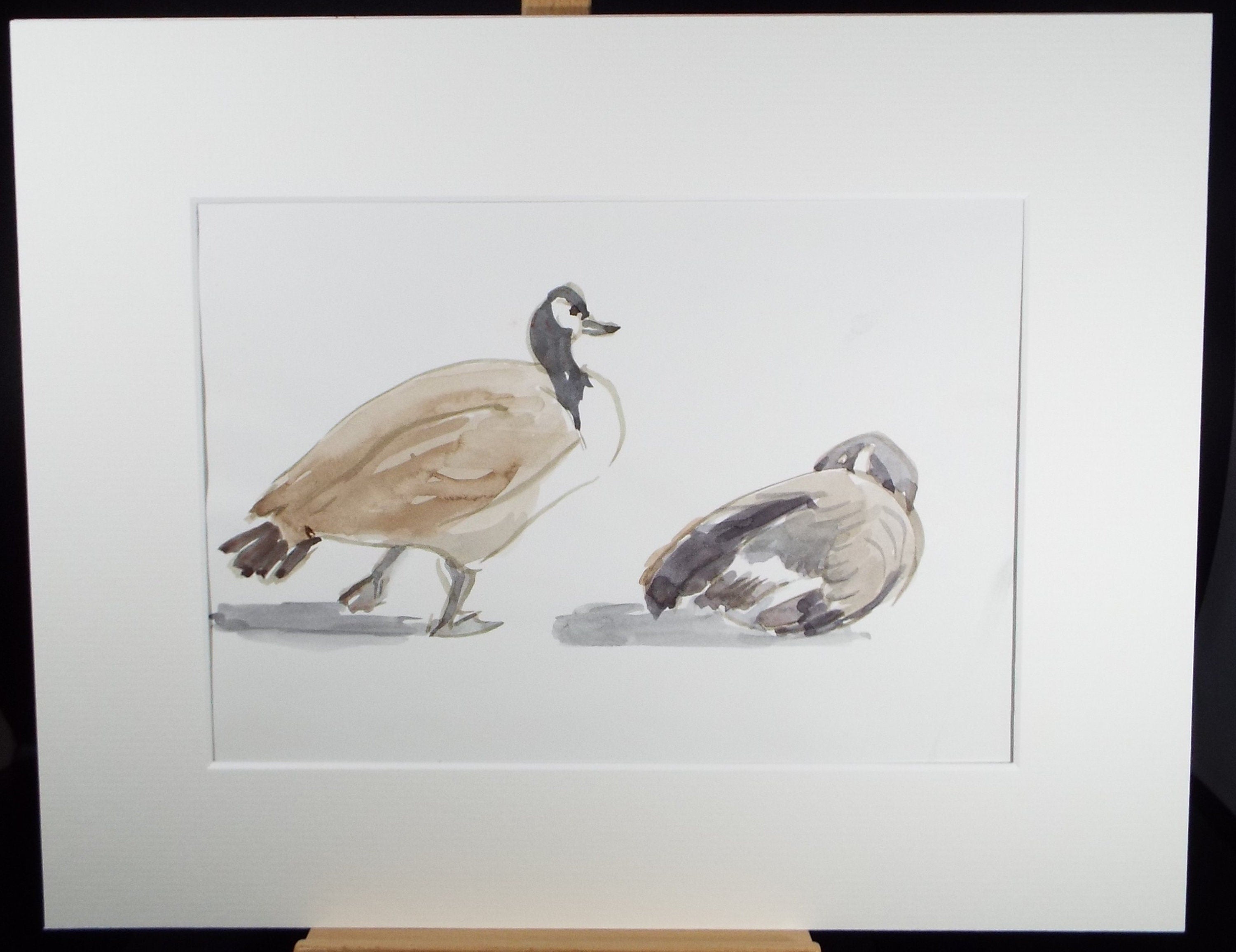 Original Watercolour, 'Study Canada Geese', George Godfrey, circa 1970's