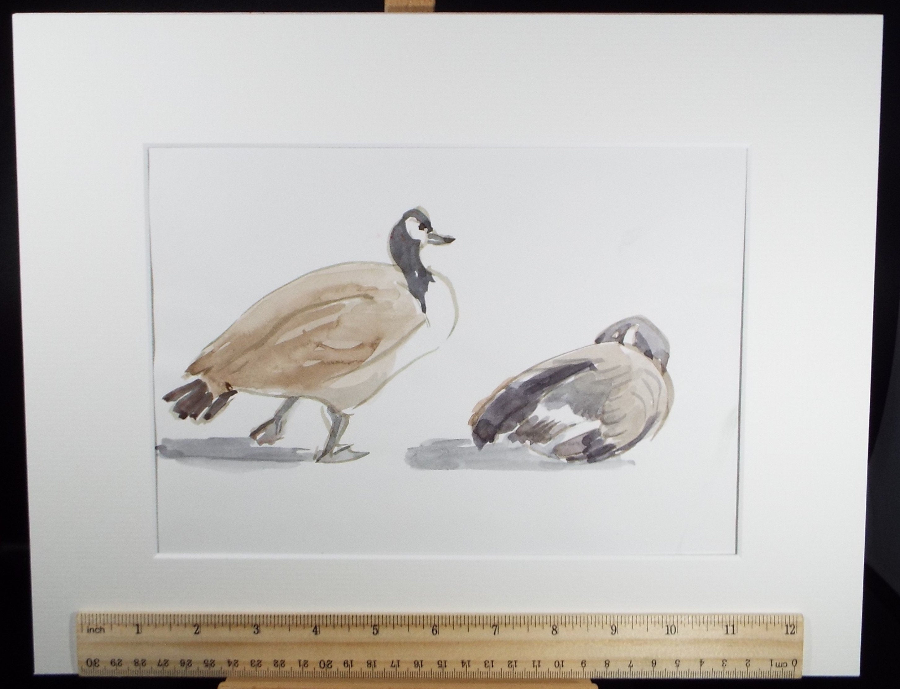 Original Watercolour, 'Study Canada Geese', George Godfrey, circa 1970's