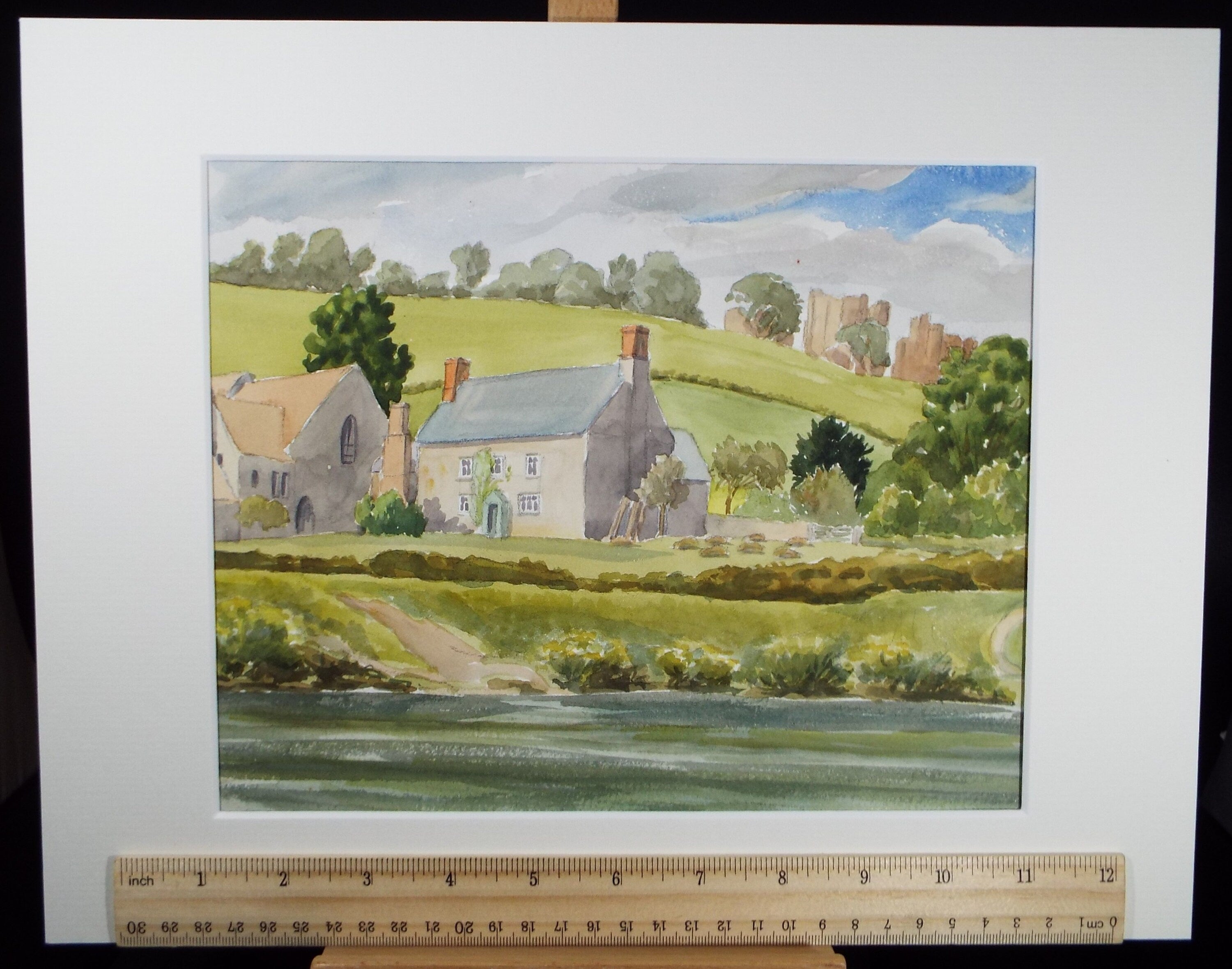 Original Watercolour, Farmhouse', George Godfrey, Circa 1960's