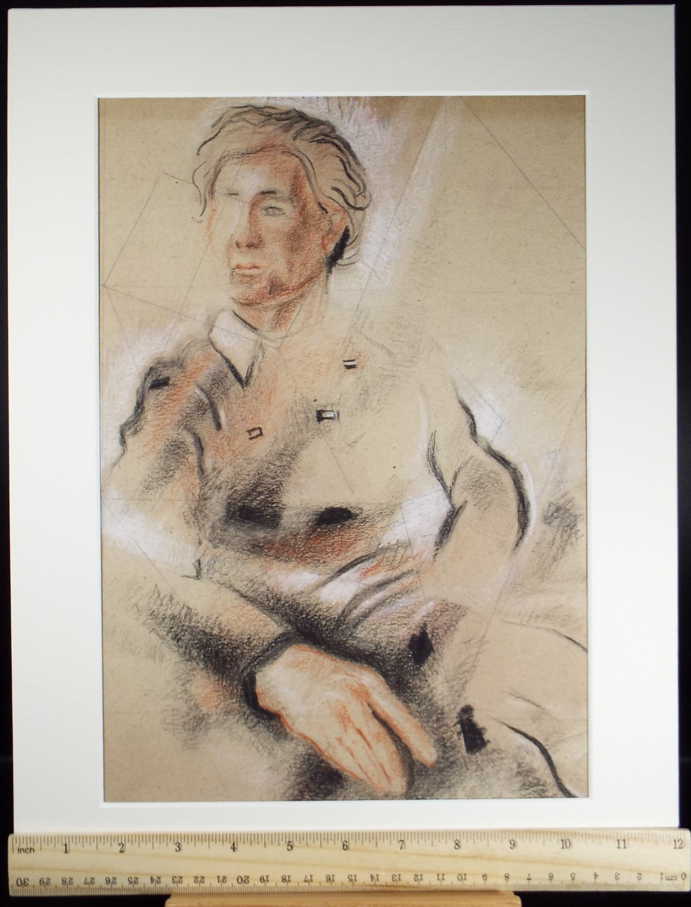 Original Pastel drawing, 'Seated Figure', James Wood (1889-1975), Circa 1950's