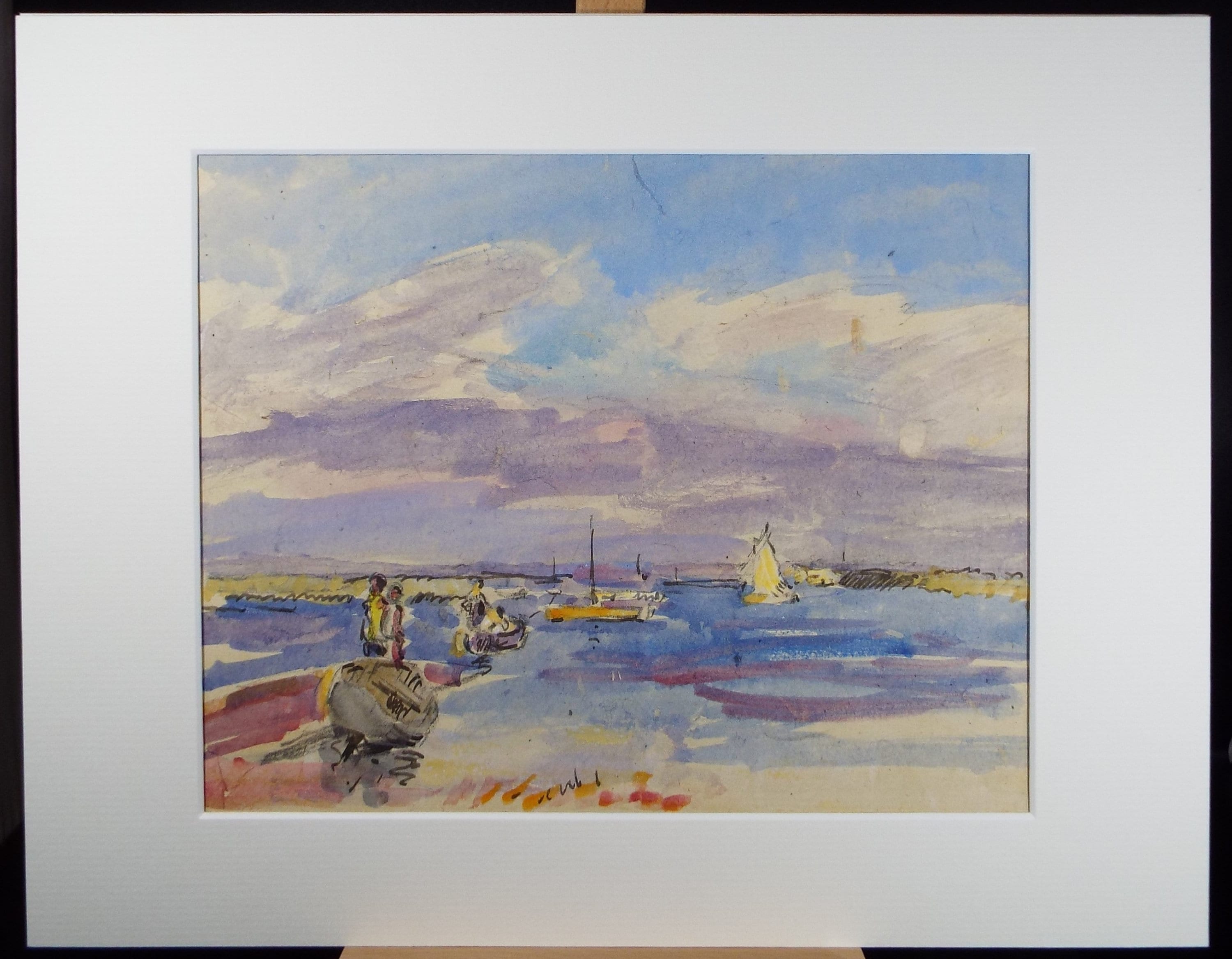 Original Watercolour, 'Sailing Dinghys with figures', Circa 1920, Robert G.D. Alexander (1875-1945)