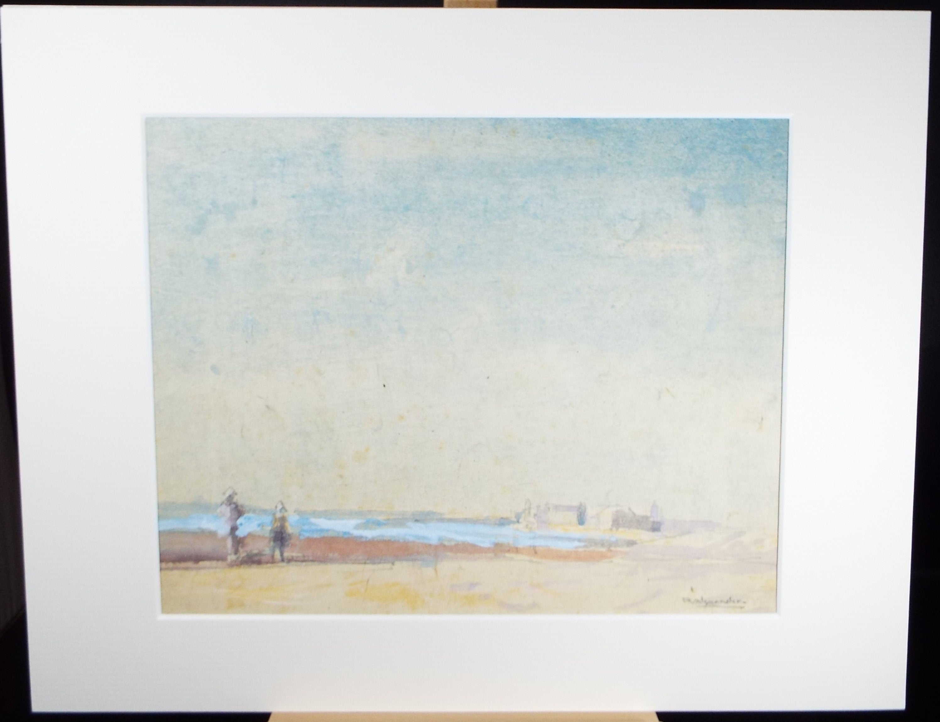 Original Watercolour, 'Figures walking on the Beach', Circa 1920, Robert G.D. Alexander (1875-1945)