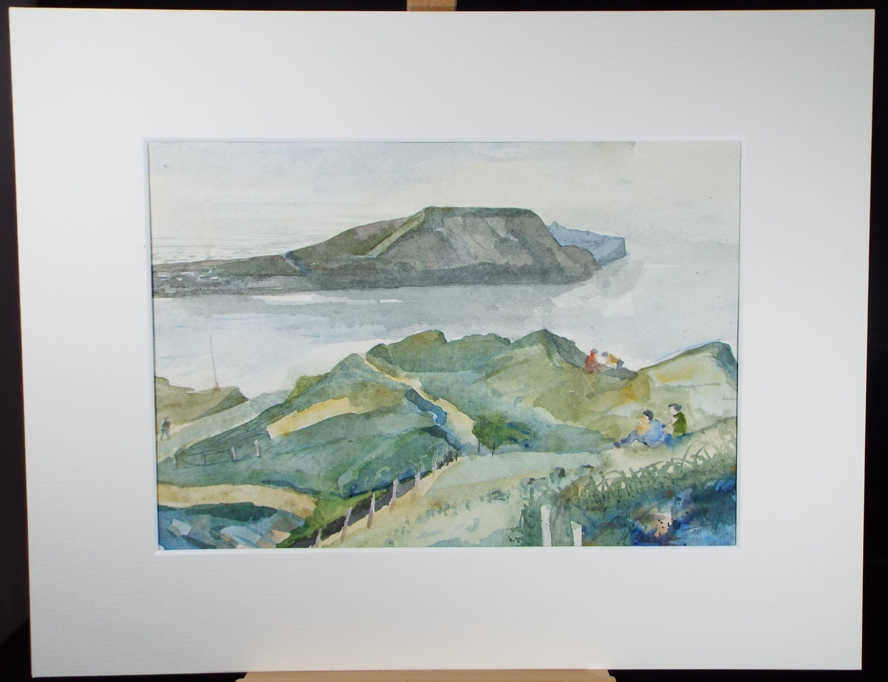 Original Watercolour on Paper, 'The Coast with figures', Leslie Duxbury ARCA (1921-2001), Circa 1950's