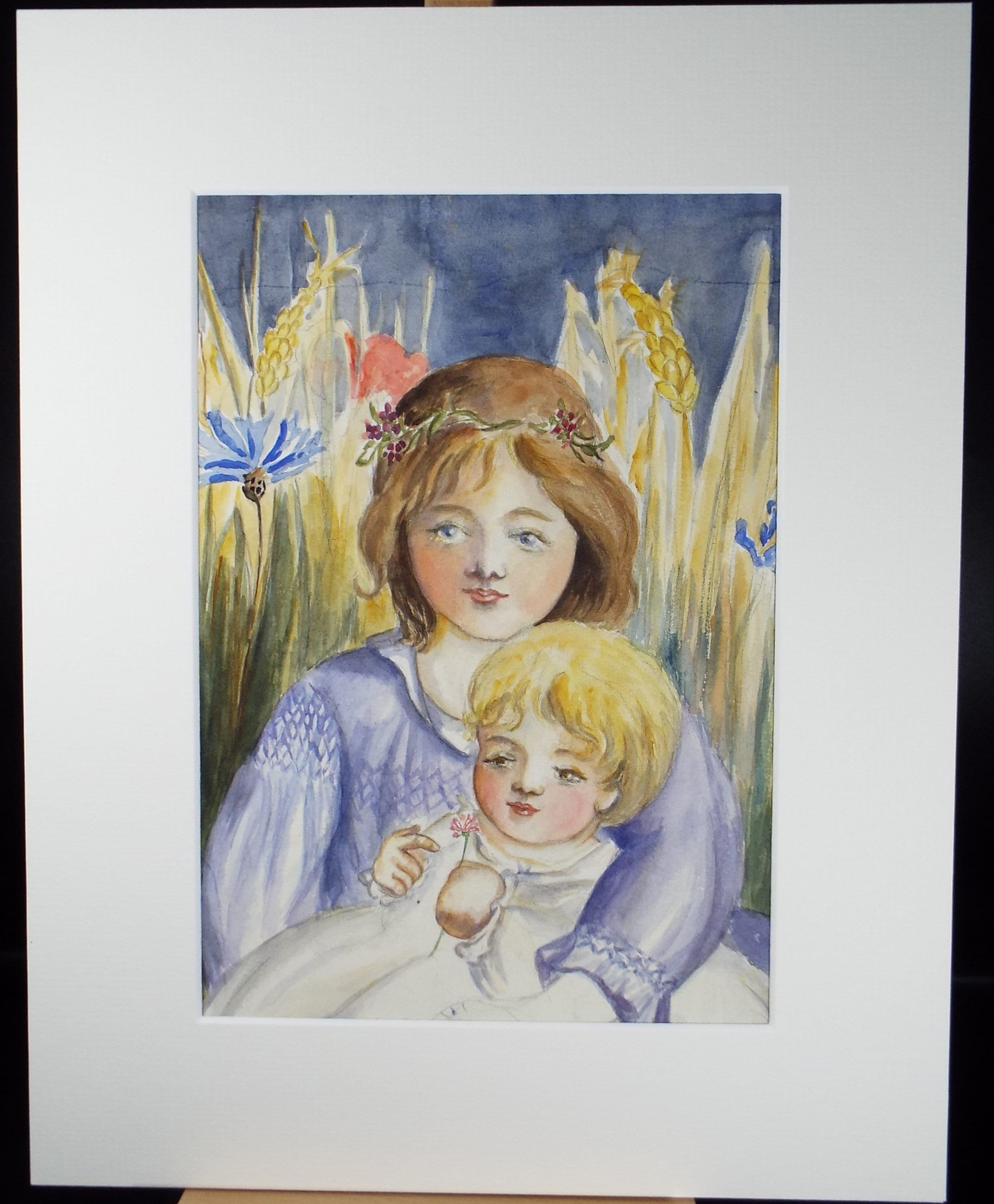 Original Watercolour on Paper, 'Portrait of Children', Lucie Cole-Hamilton (20th Century, British), circa 1915
