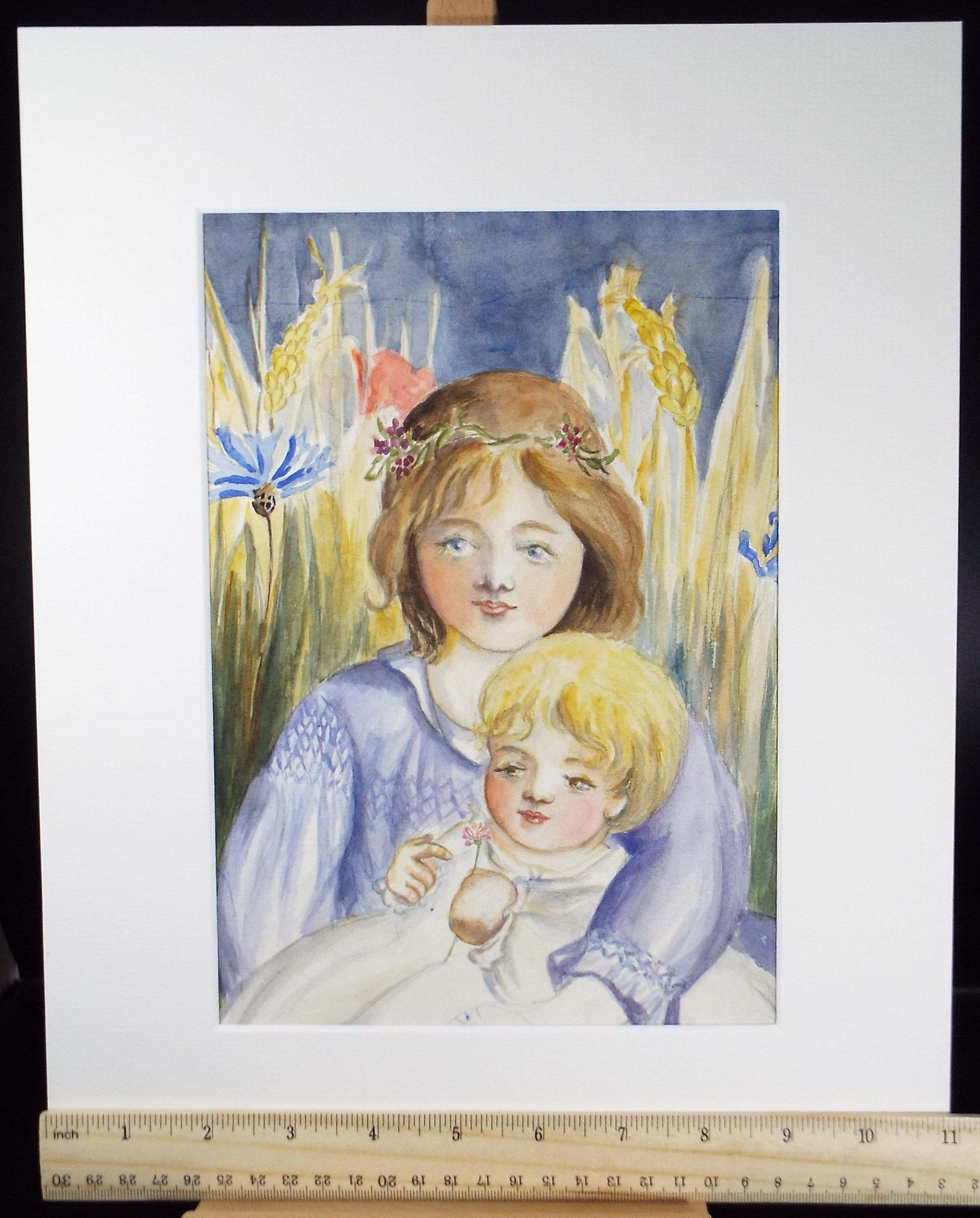 Original Watercolour on Paper, 'Portrait of Children', Lucie Cole-Hamilton (20th Century, British), circa 1915
