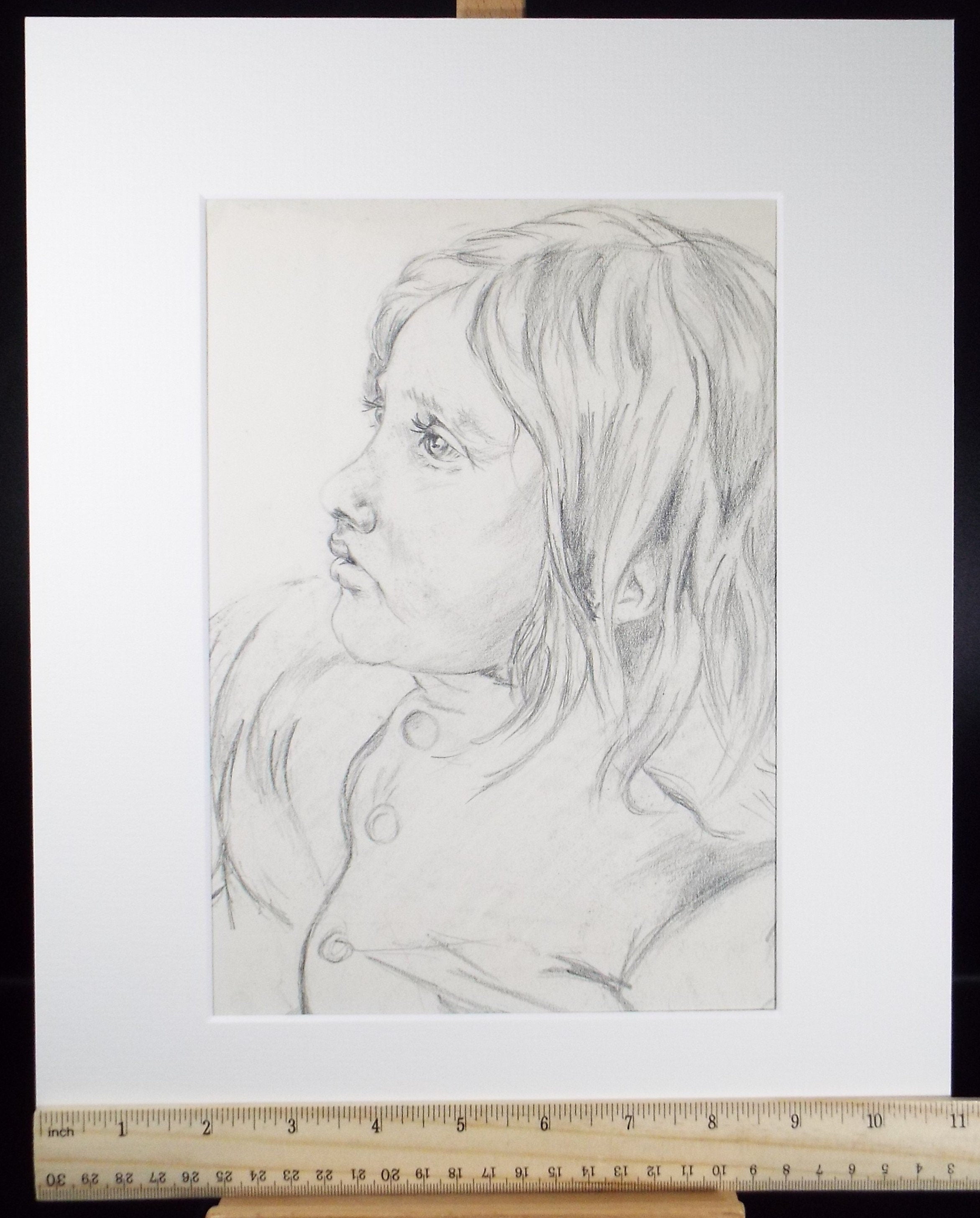 Original Pencil on Paper, 'Portrait of a Girl', Lucie Cole-Hamilton (20th Century, British), circa 1915