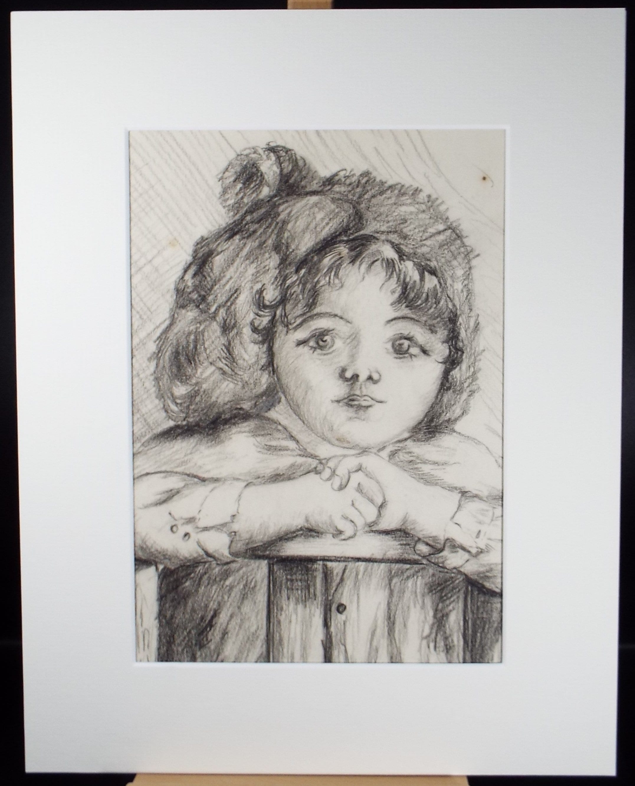 Original Pencil & Conte on Paper, 'Portrait of a Child', Lucie Cole-Hamilton (20th Century, British), circa 1915