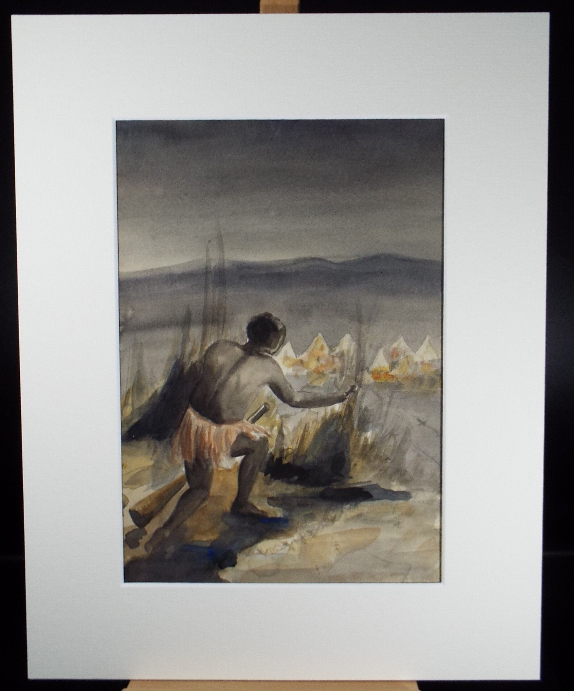 Original Watercolour on Paper, 'African Tribesman', Lucie Cole-Hamilton (20th Century, British), circa 1915