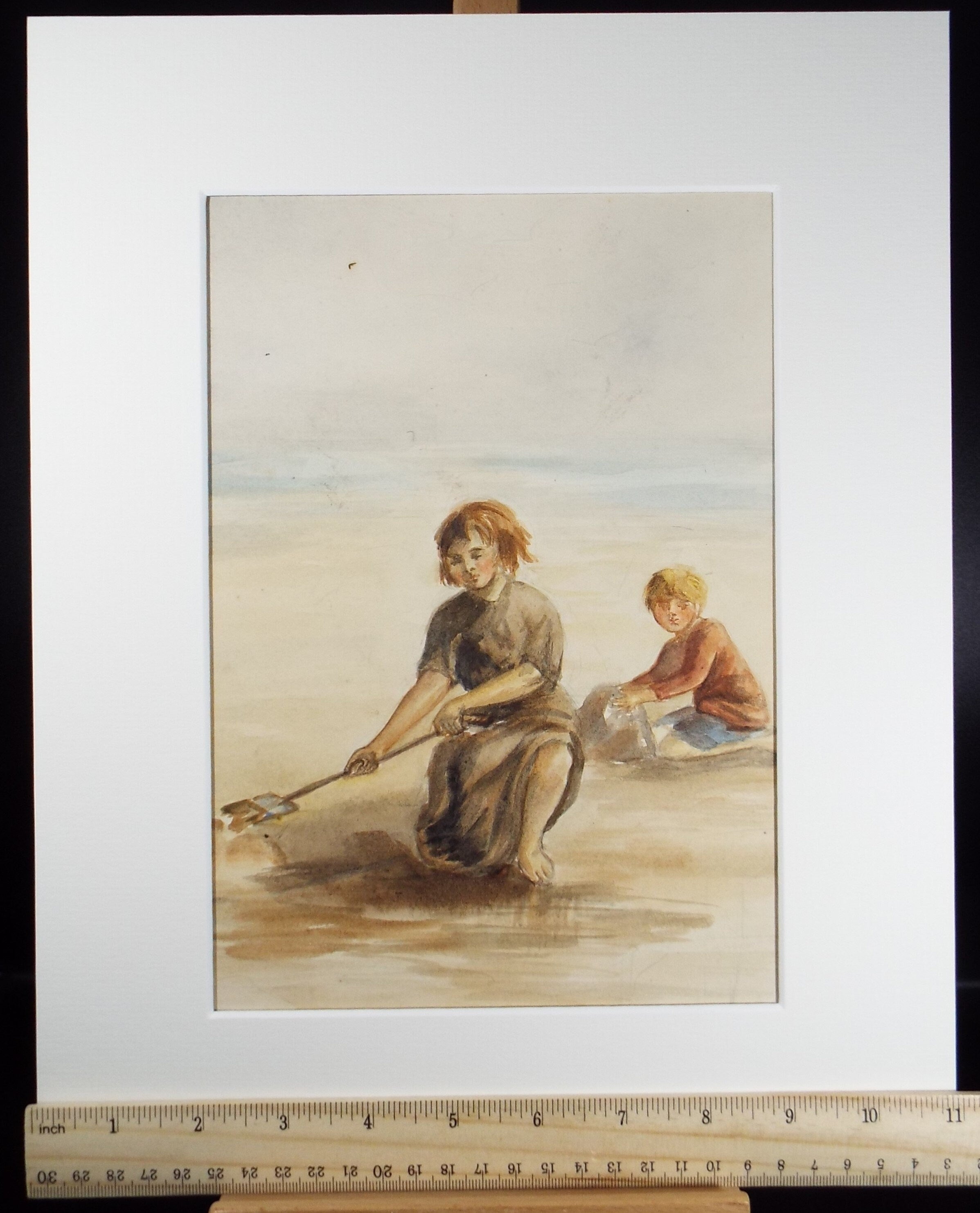 Original Watercolour on Paper, 'Cockle Pickers', Lucie Cole-Hamilton (20th Century, British), circa 1915