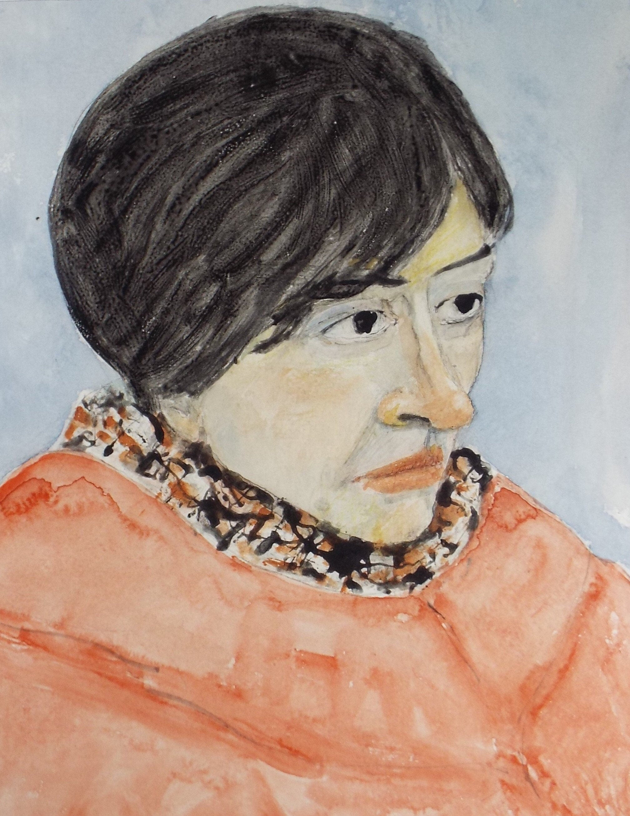 Original Watercolour on Paper, 'Woman in Red', Leslie Duxbury ARCA (1921-2001), Circa 1980's