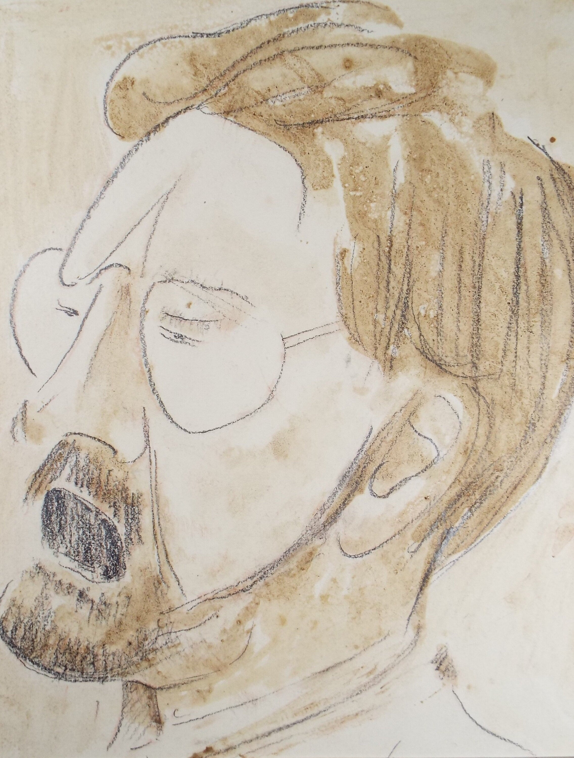 Original Watercolour & Pencil on Paper, 'Portrait Study, Leslie Duxbury ARCA (1921-2001), Circa 1980's