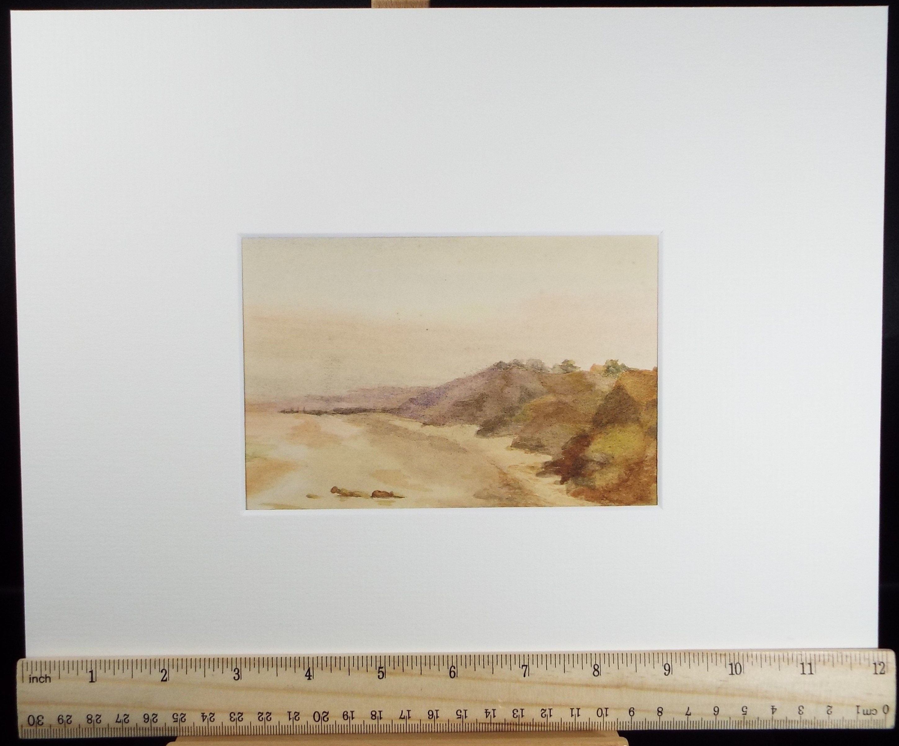 Original Watercolour, 'Sandy Beach', Circa 1890's, Artist Unknown