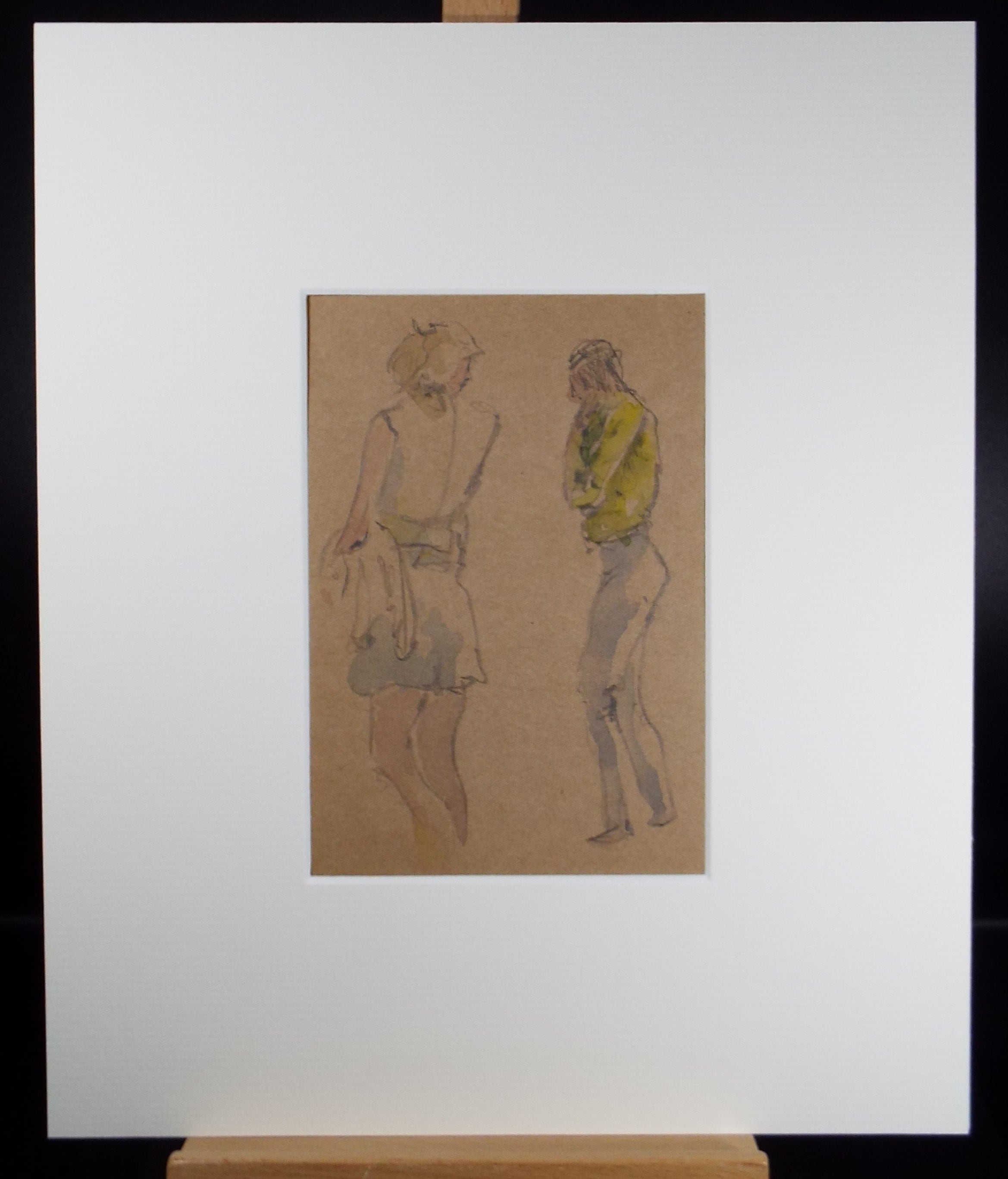 Original Watercolour & Pencil drawing, 'Figure Studies', Hugh McKenzie (1909-2005), Mid 20th Century