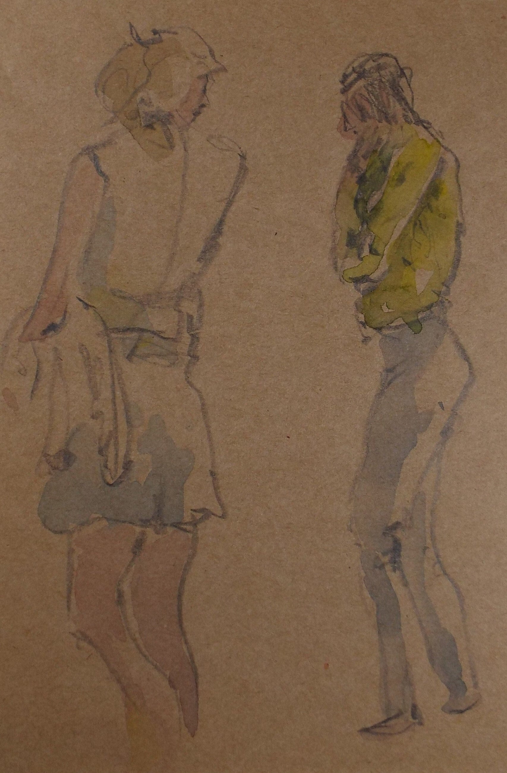 Original Watercolour & Pencil drawing, 'Figure Studies', Hugh McKenzie (1909-2005), Mid 20th Century