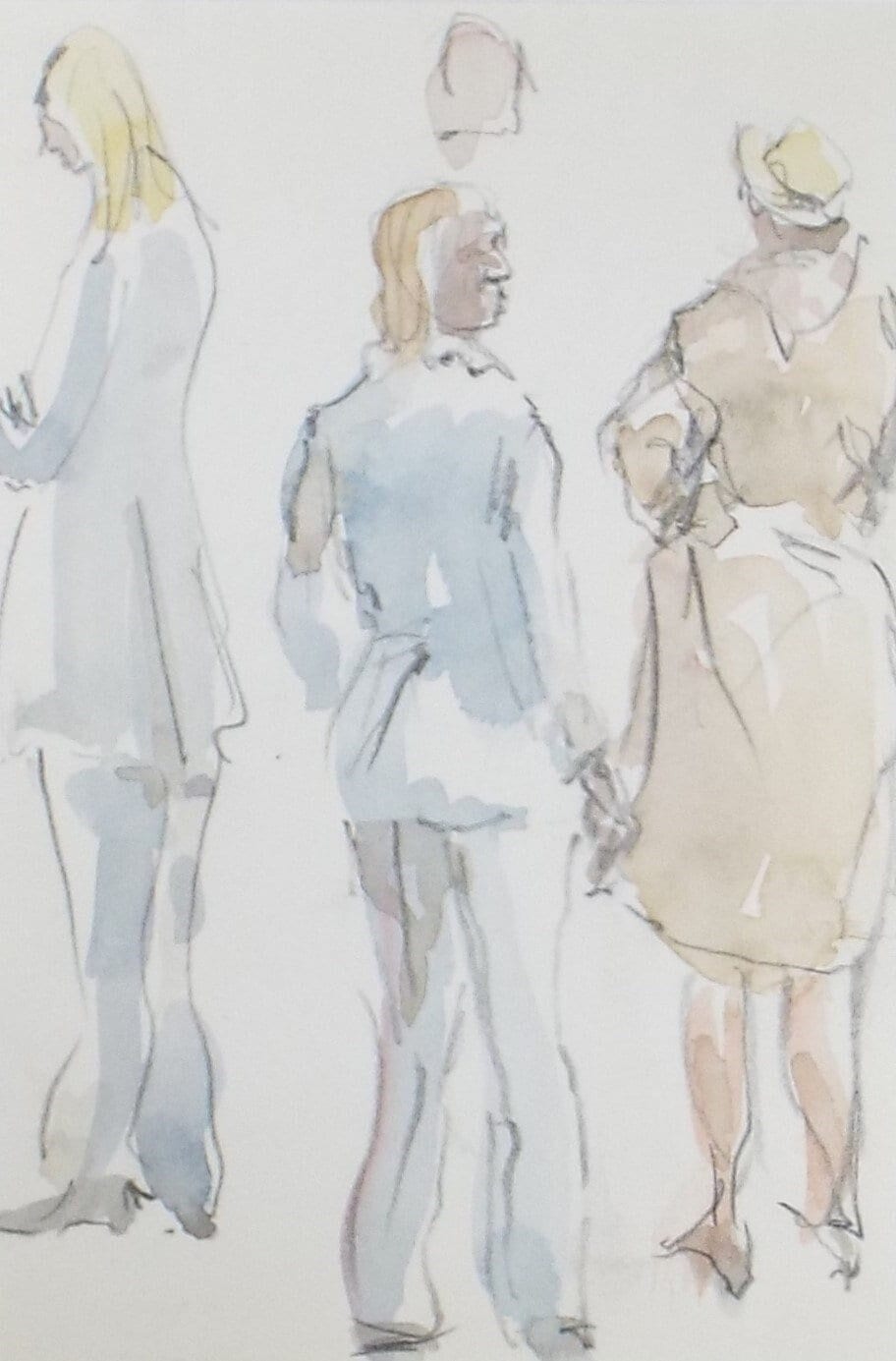Original Watercolour & Pencil drawing, 'Figure Studies', Hugh McKenzie (1909-2005), Mid 20th Century