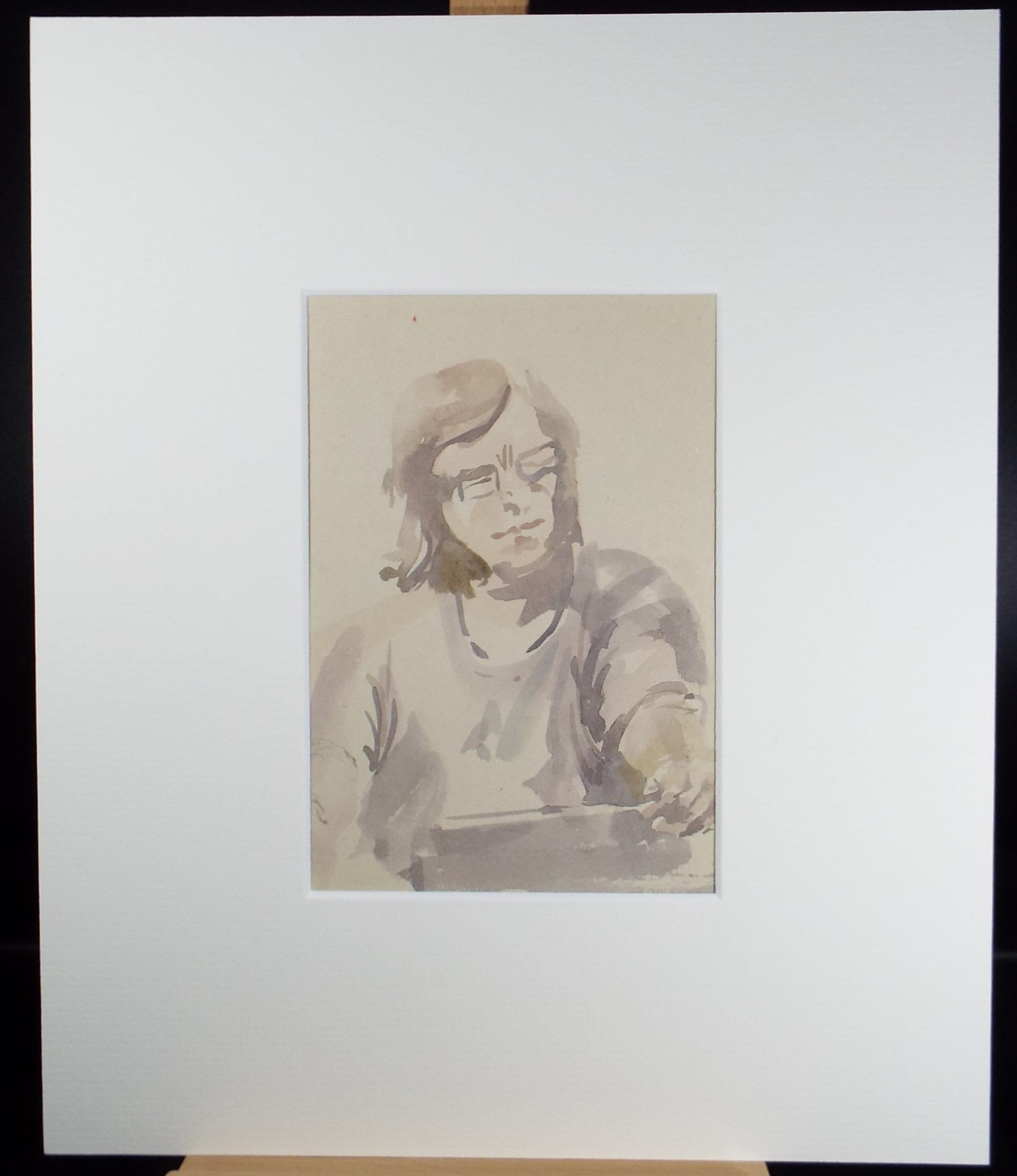 Original Watercolour drawing, 'Figure Study', Hugh McKenzie (1909-2005), Mid 20th Century