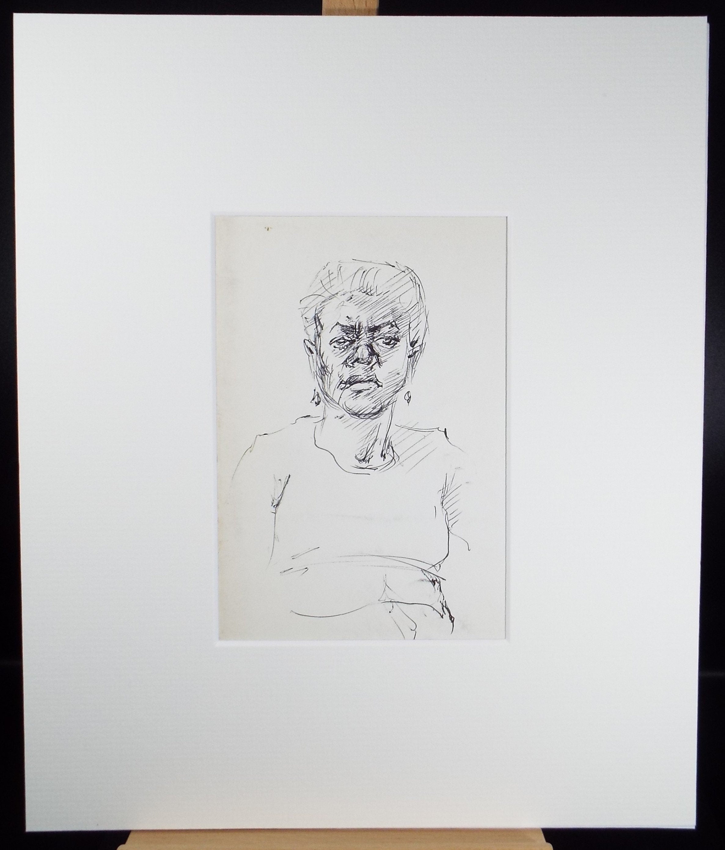 Original Pen & Ink drawing, 'Figure Study', Hugh McKenzie (1909-2005), Mid 20th Century