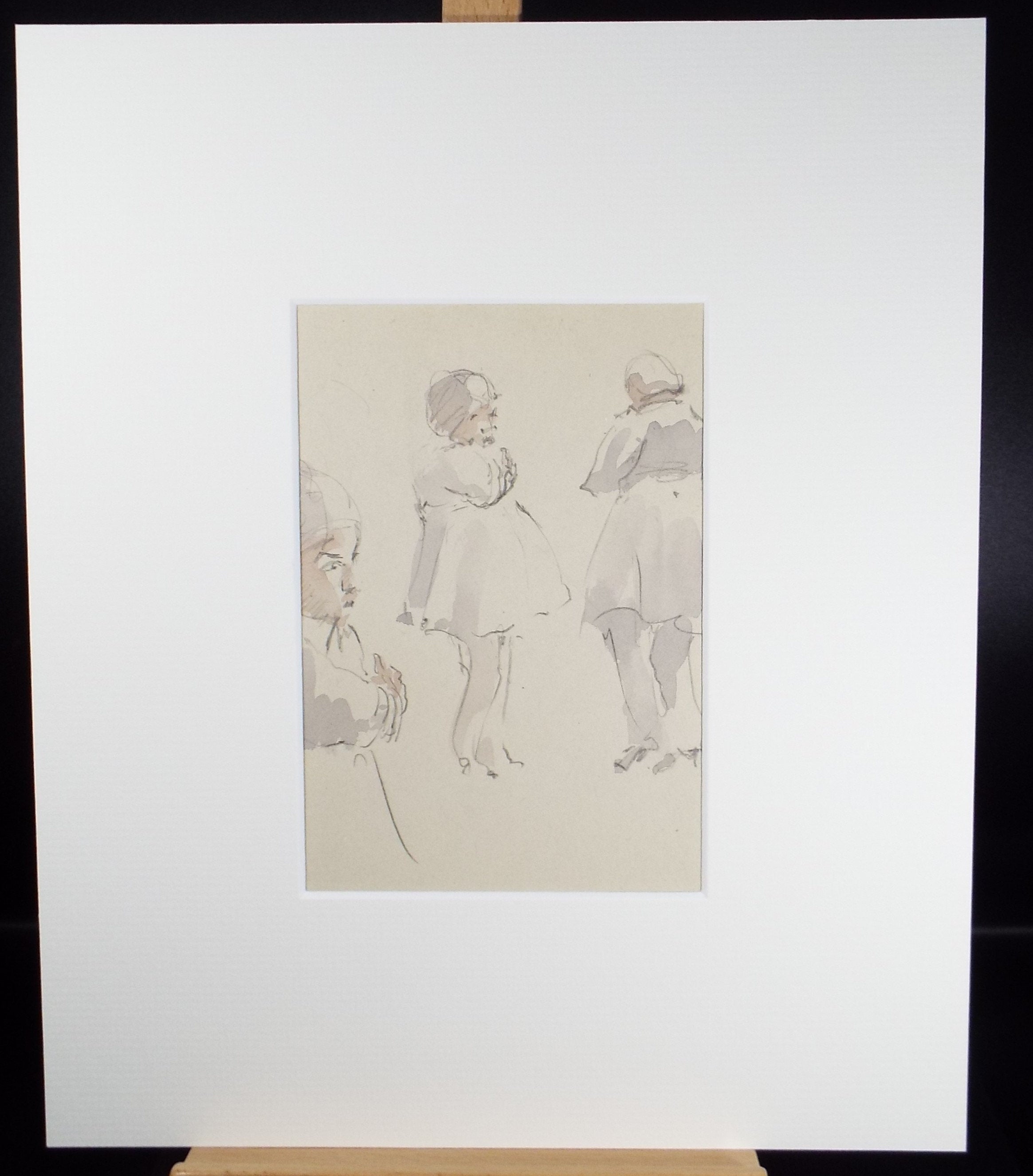 Original Watercolour & Pencil drawing, 'Figure Studies', Hugh McKenzie (1909-2005), Mid 20th Century