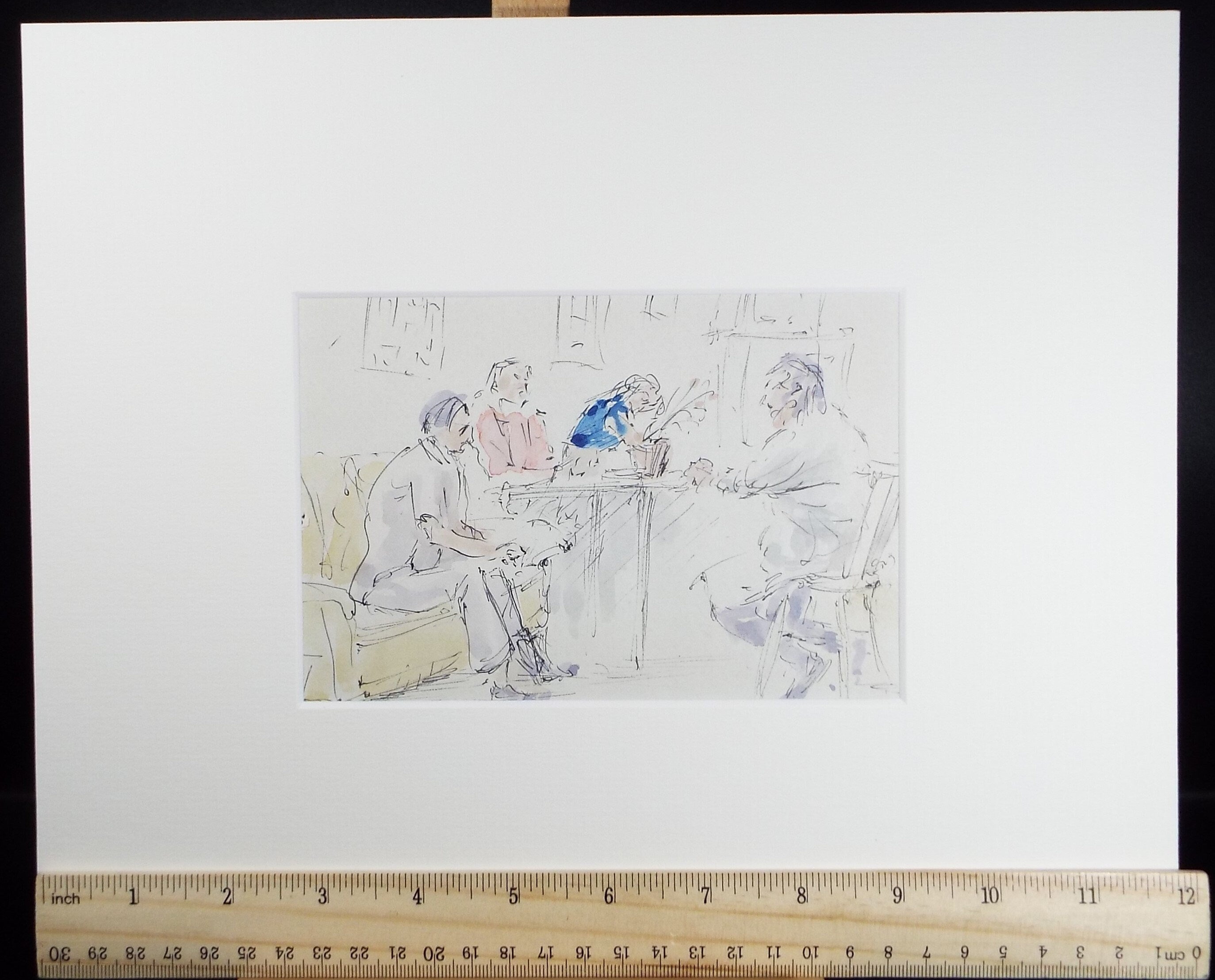 Original Watercolour drawing, 'Group of Figures', Hugh McKenzie (1909-2005), Mid 20th Century