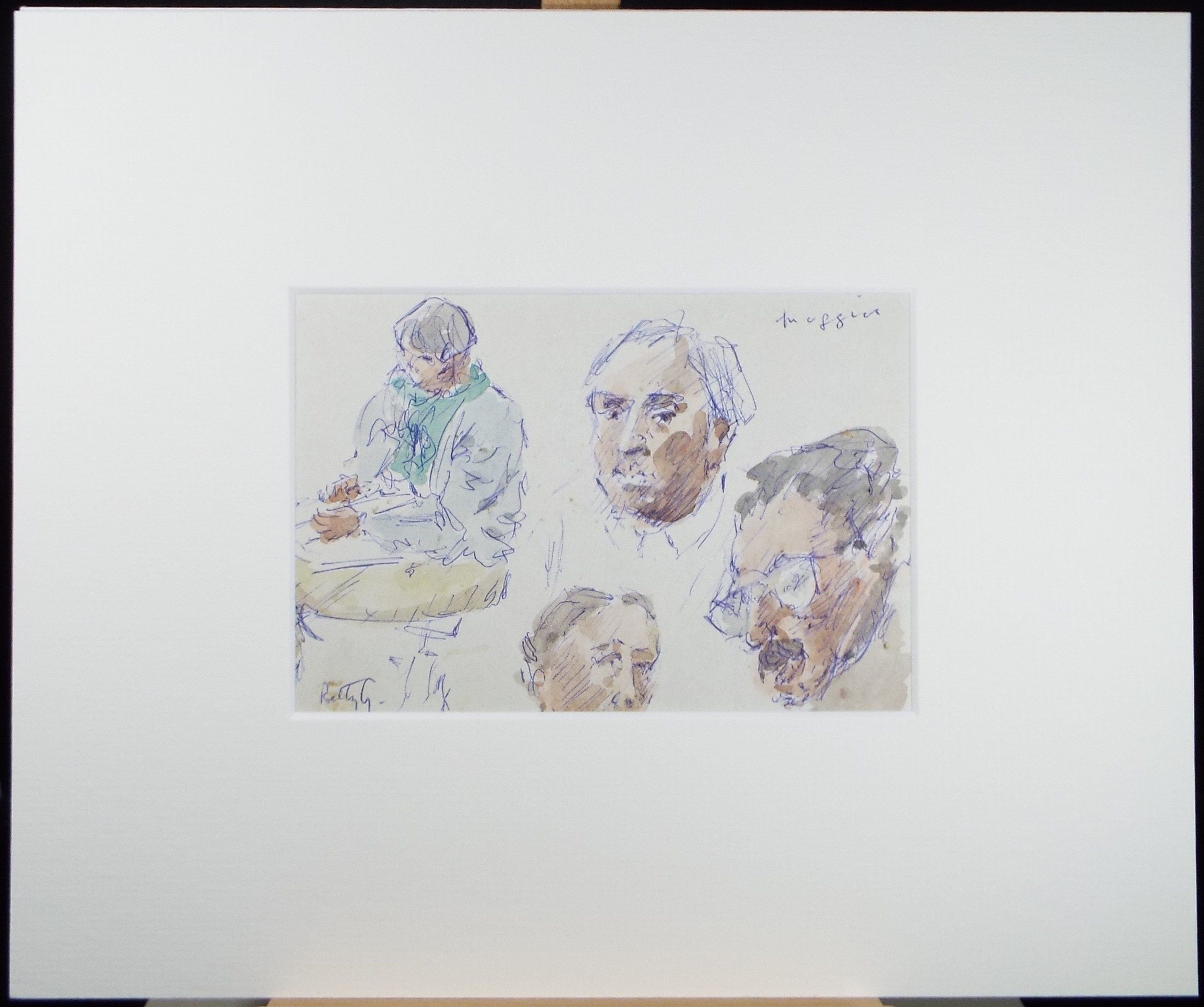 Original Watercolour drawing, 'Head Studies', Hugh McKenzie (1909-2005), Mid 20th Century