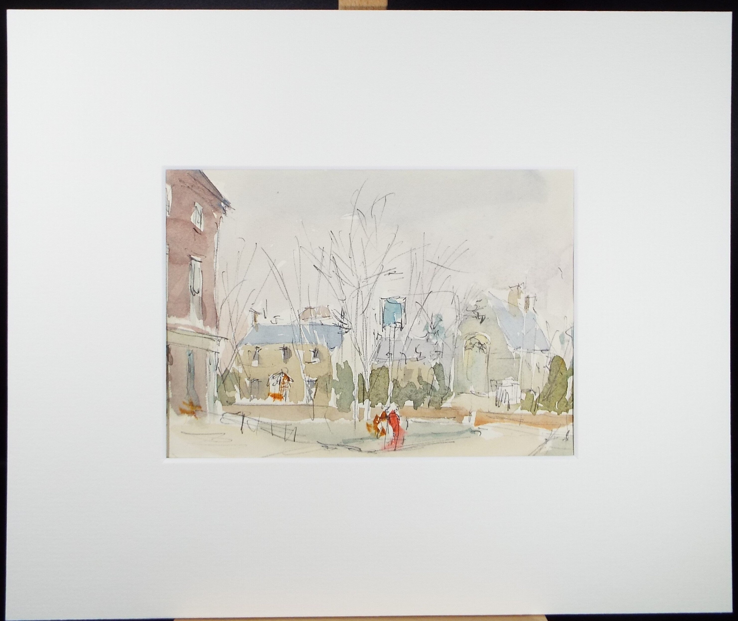Original Watercolour drawing, 'Suburban Streetscape', Hugh McKenzie (1909-2005), Mid 20th Century