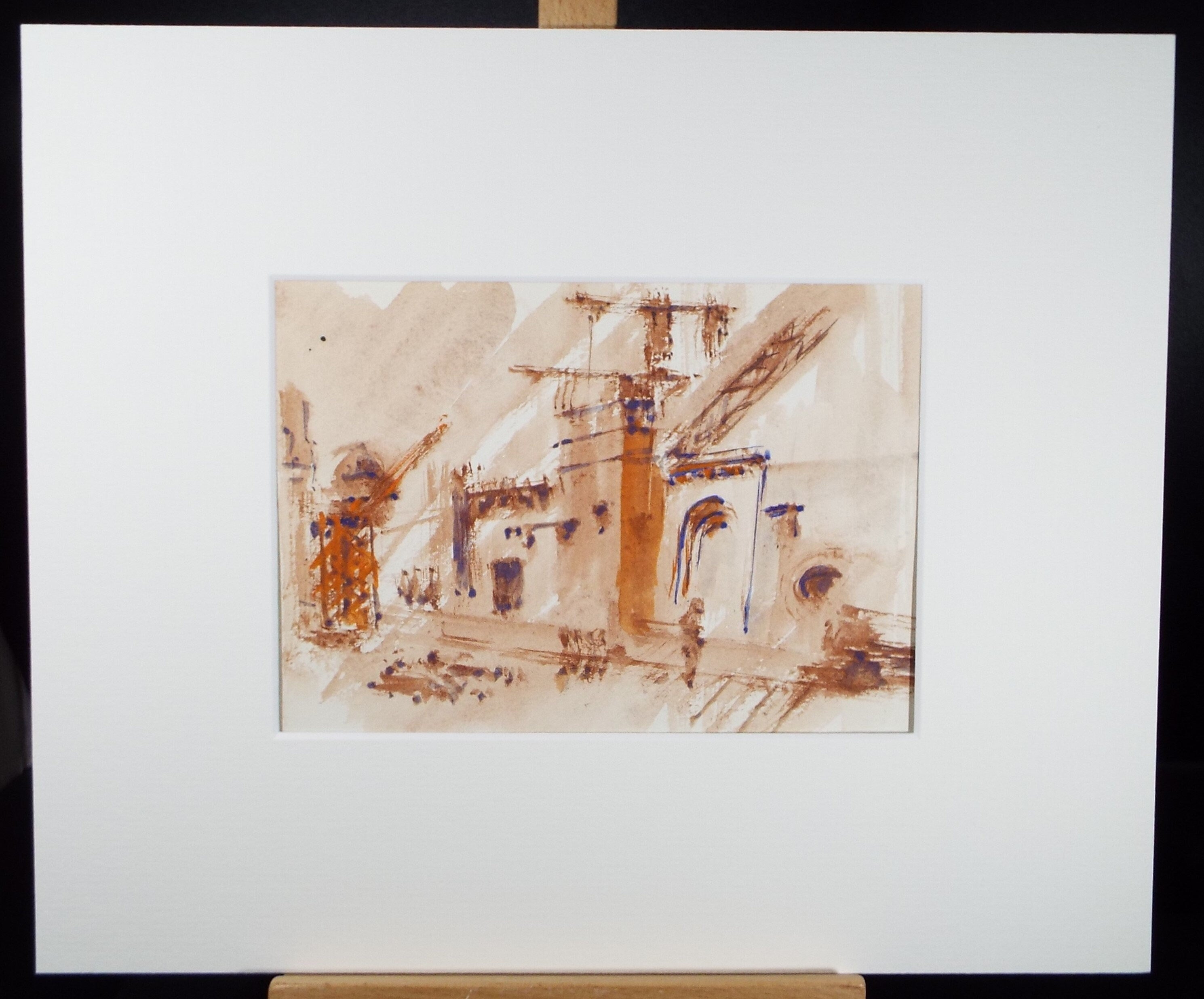 Original Watercolour drawing, 'Streetscape', Hugh McKenzie (1909-2005), Mid 20th Century