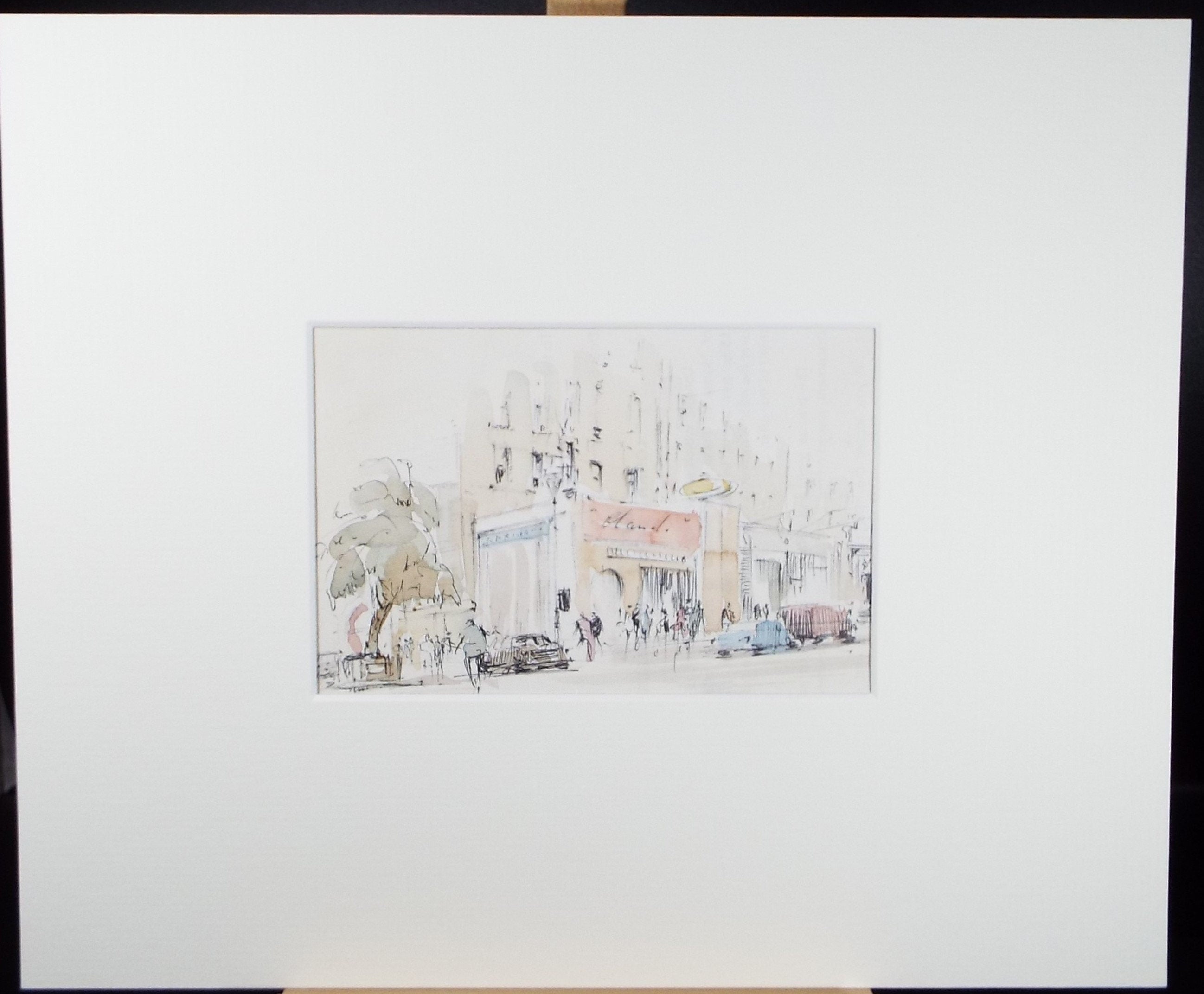 Original Watercolour, 'Streetscene with Figures', Hugh McKenzie (1909-2005), Mid 20th Century