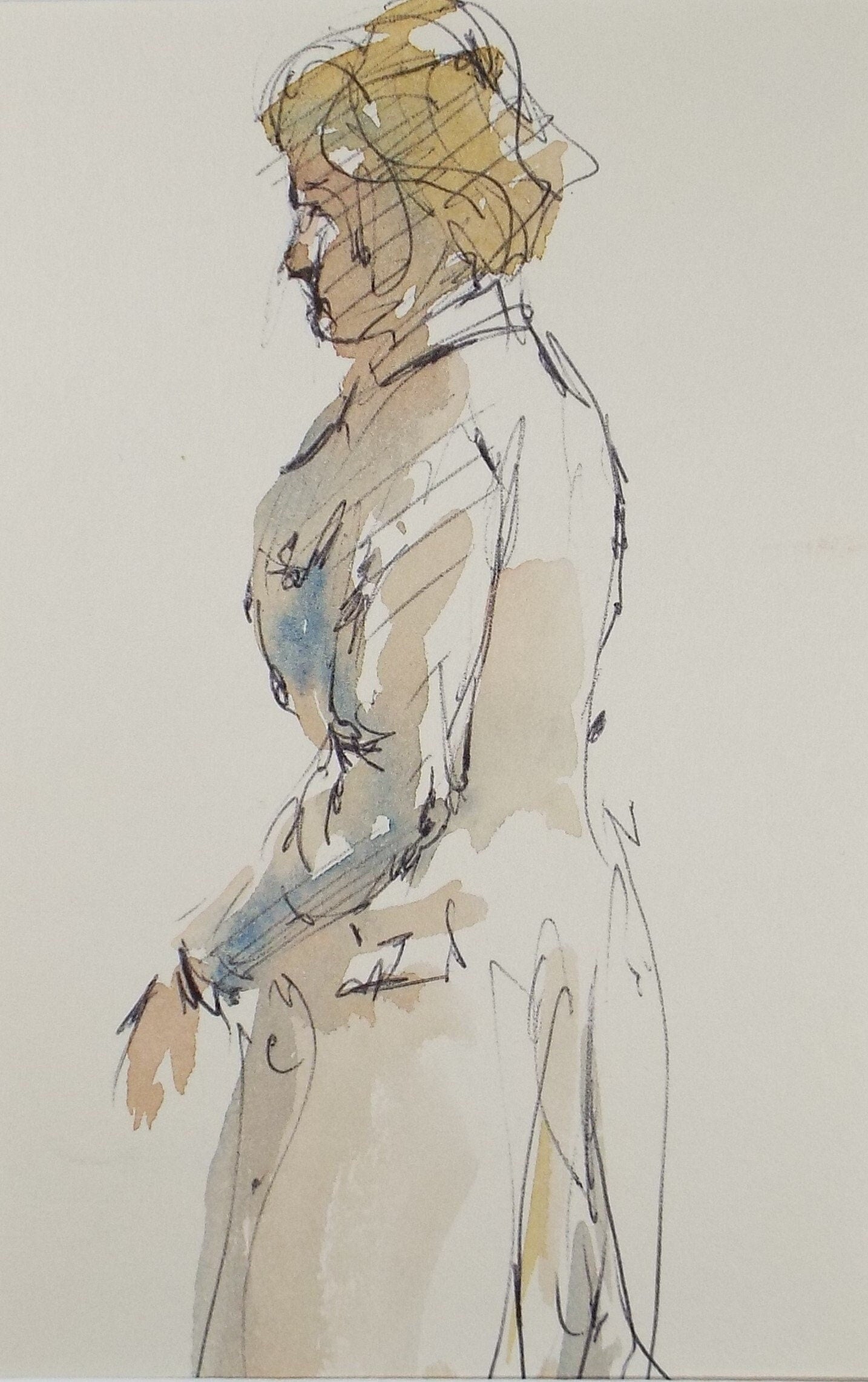 Original Watercolour, 'Figure Study', Hugh McKenzie (1909-2005), Mid 20th Century