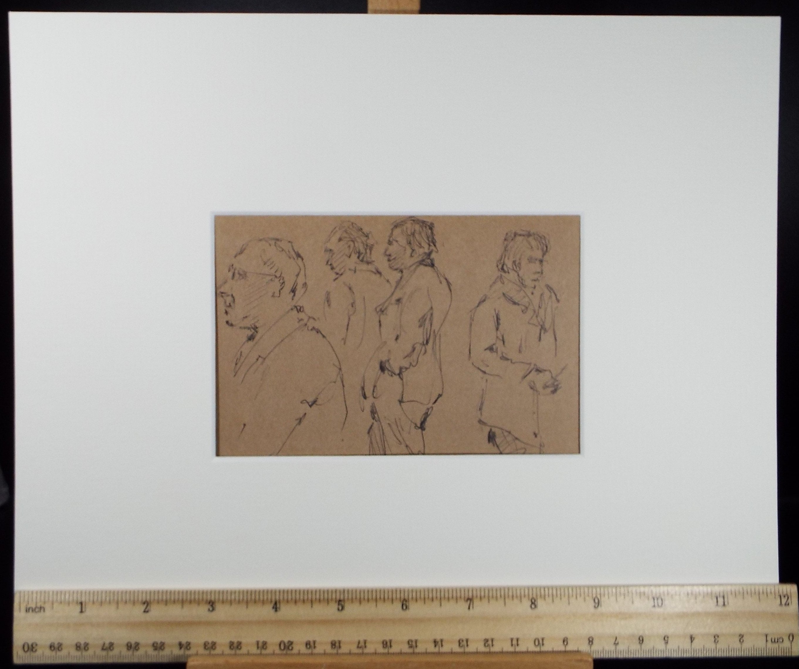 Original Pen & ink drawing, 'Figure Studies', Hugh McKenzie (1909-2005), Mid 20th Century