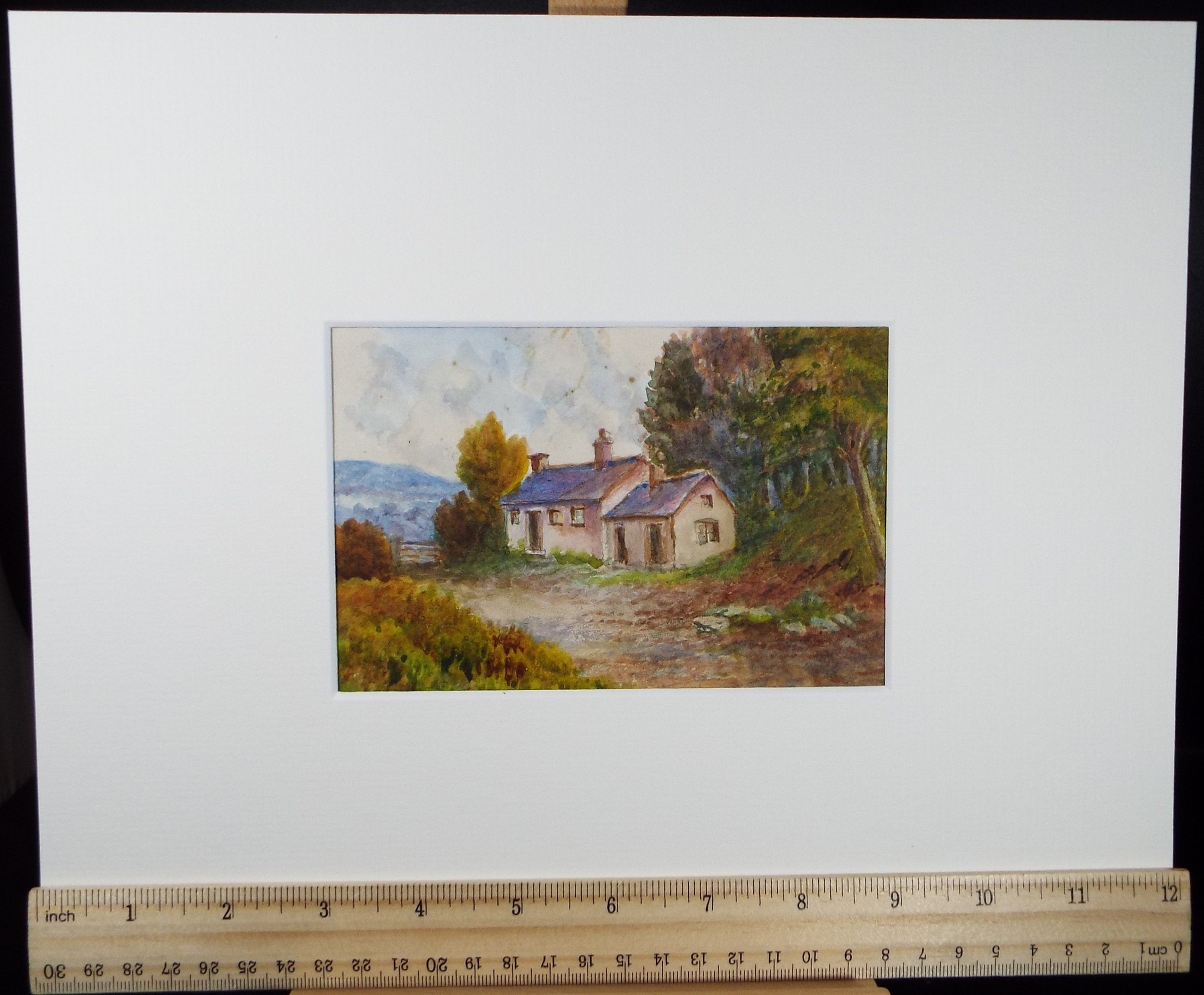 Original Watercolour, 'Country Cottage, Caerwys', Edwin Brown (1845-1936), circa 1920's