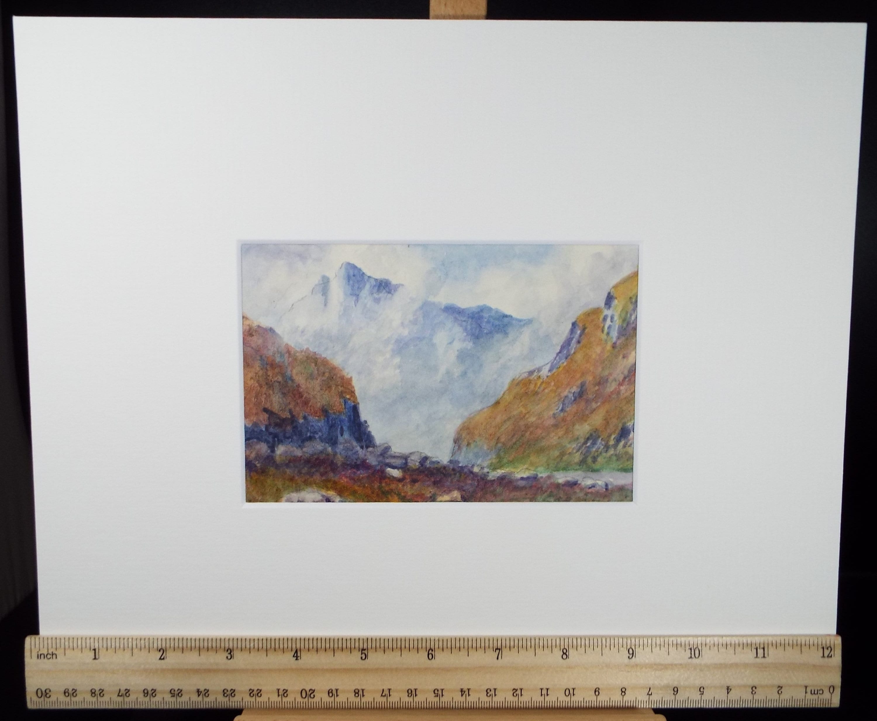 Original Watercolour, 'Mountains, North Wales, Edwin Brown (1845-1936), circa 1920's