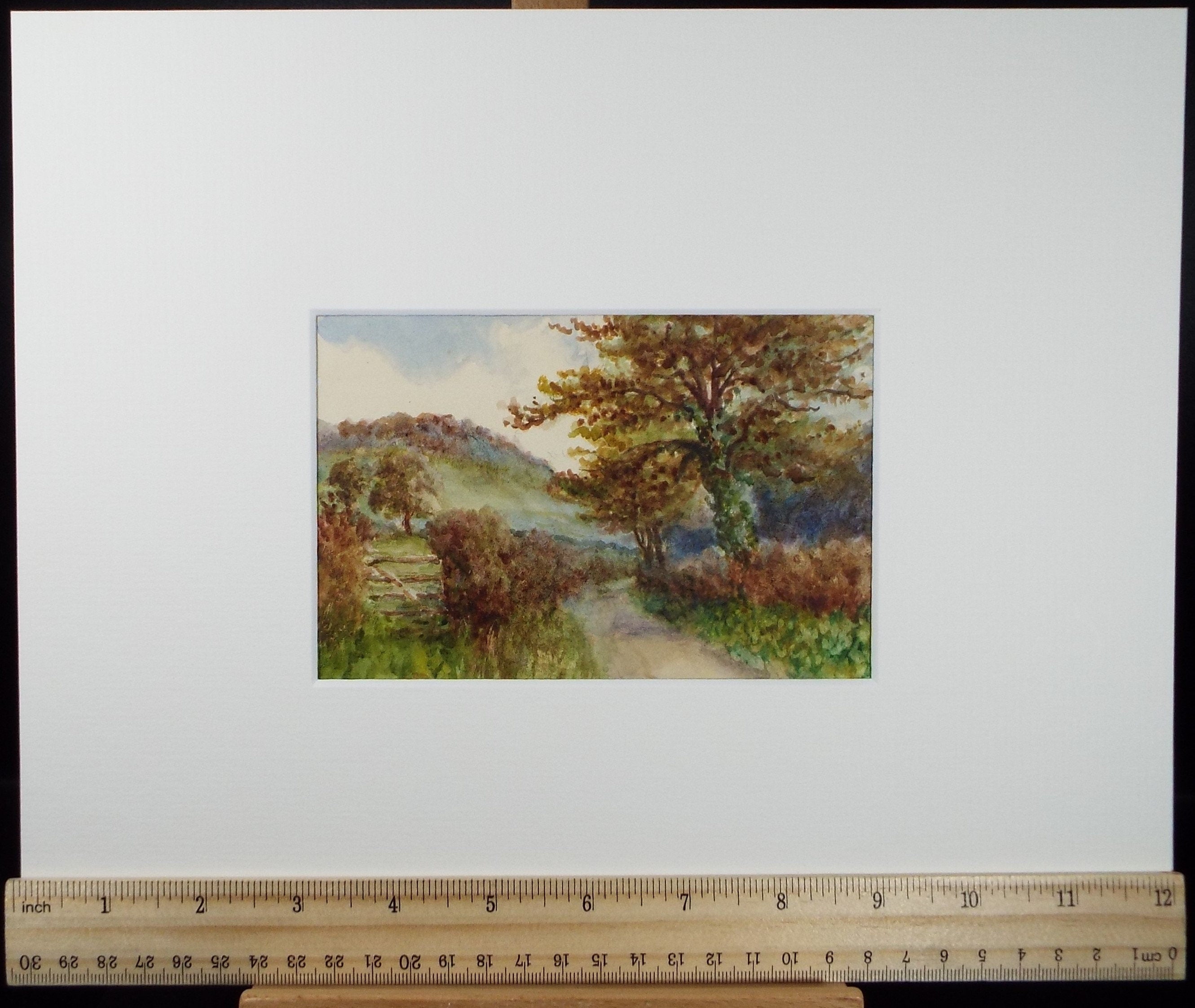 Original Watercolour, 'A Country Lane - Pant', Edwin Brown (1845-1936), circa 1920's