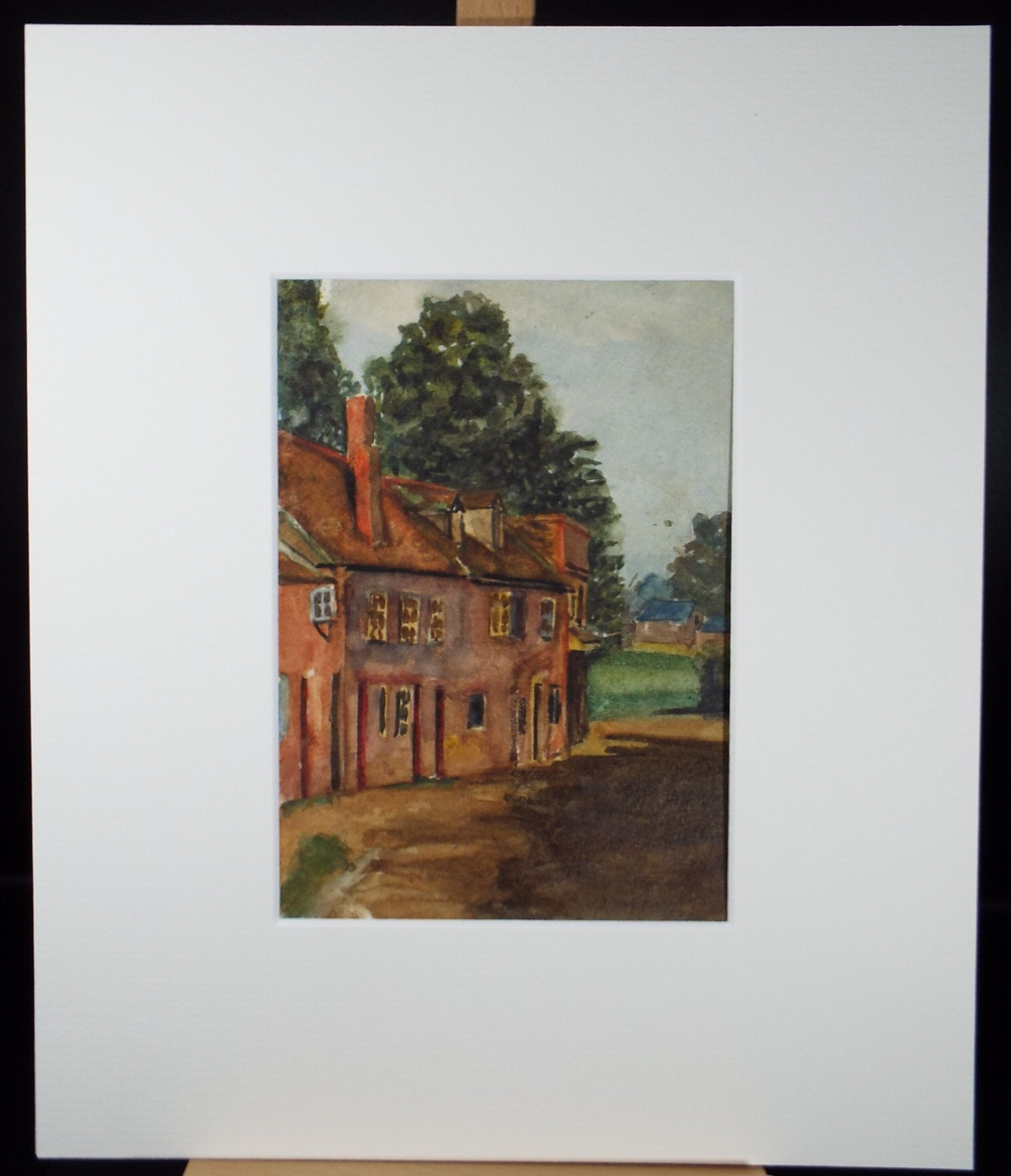 Original Watercolour, 'Church End, Redbourne' Circa 1920's ,Artist Unknown