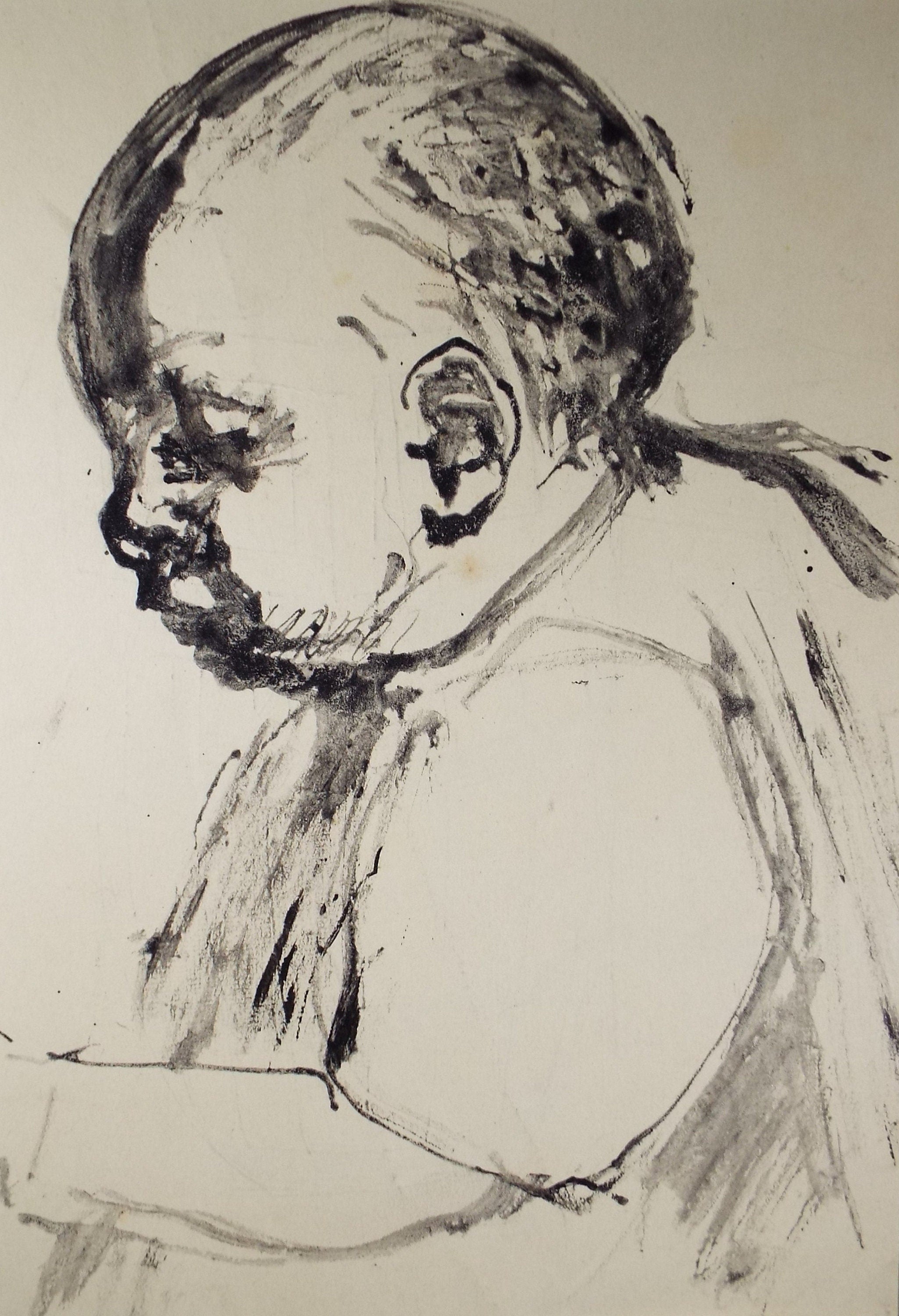 Original Ink & wash, 'Baby Study', Leslie Duxbury ARCA (1921-2001), Circa 1970's